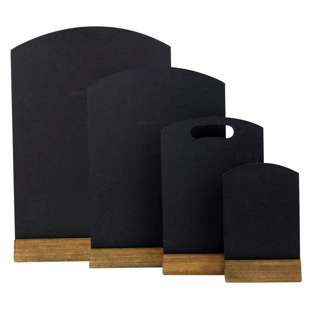 Chalkboards UK A5 Double Sided Table Top Chalkboard with Plinth | Rustic Brown Wood 2