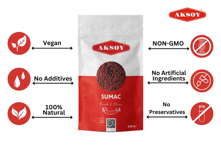 Aksoy Premium Ground Sumac 500g | 100% Natural Tangy Spice for Middle Eastern & Mediterranean Dishes
