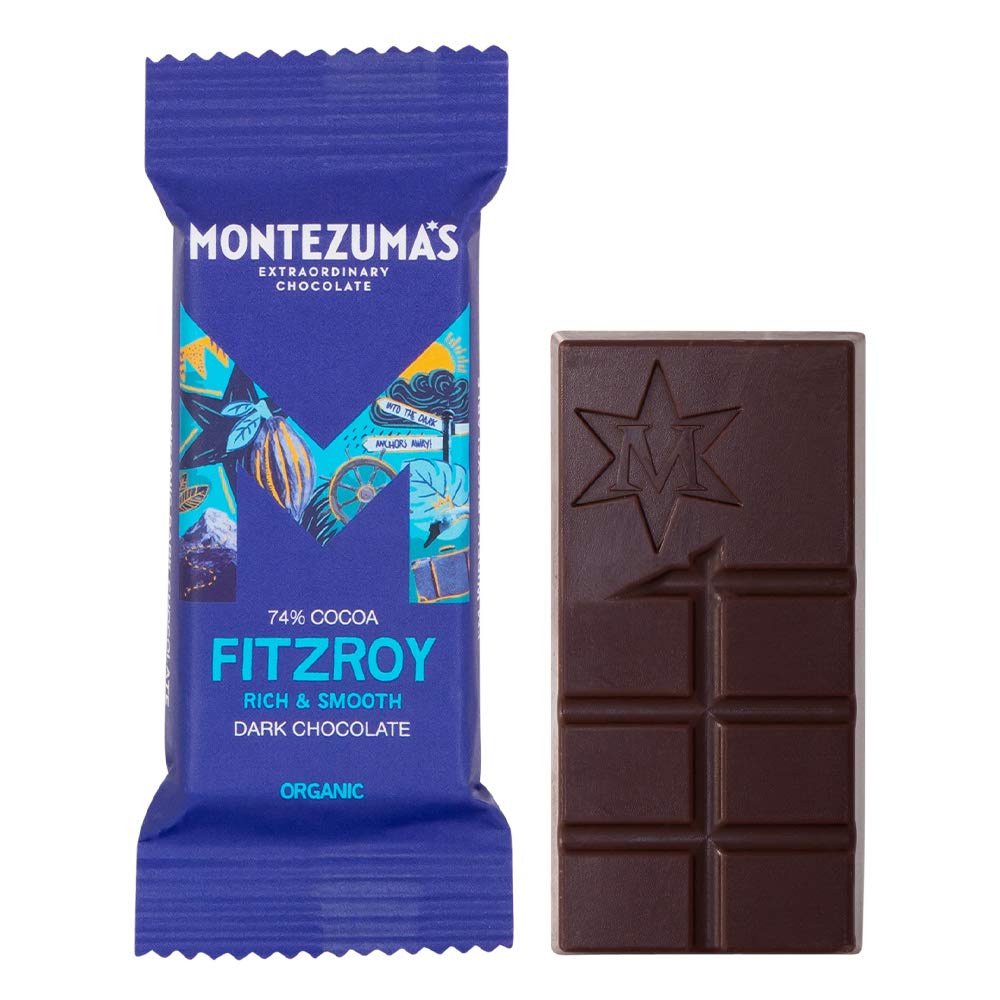 Montezuma - FitzRoy 74% Cocoa Dark Chocolate Mini Bar, Organic, Vegan, Gluten-Free