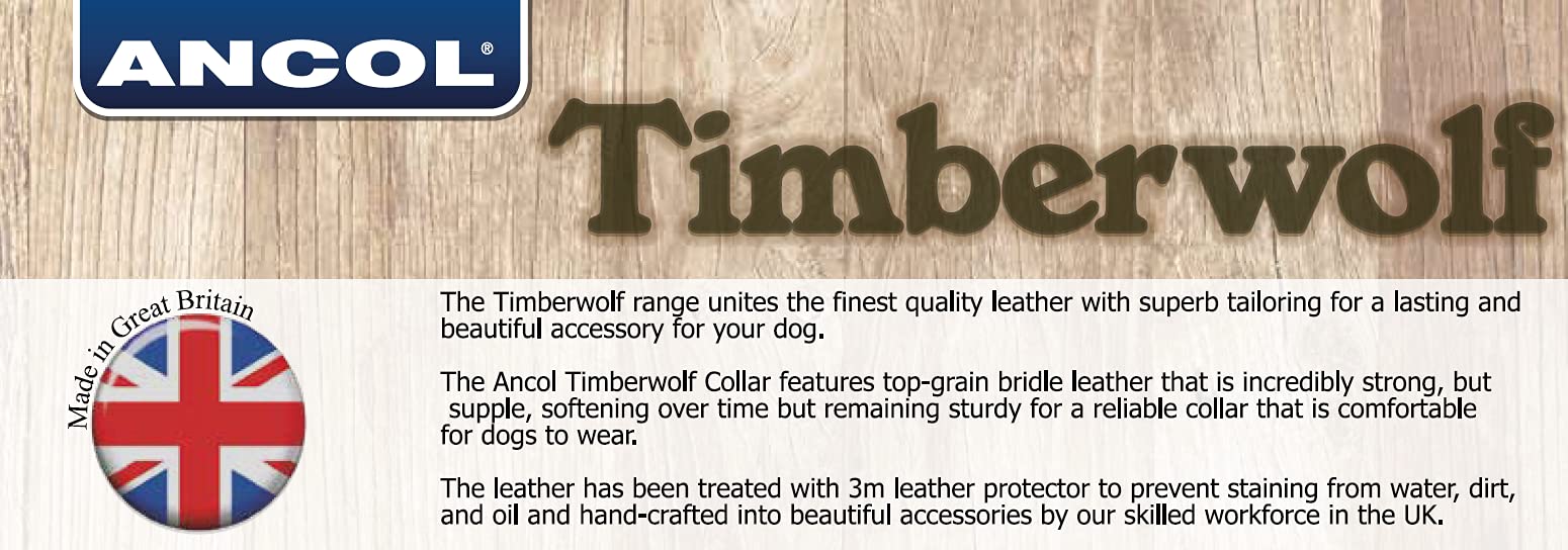 Ancol Timberwolf Round Leather Dog Collar - Sable | Size 5 (39-48cm) 4