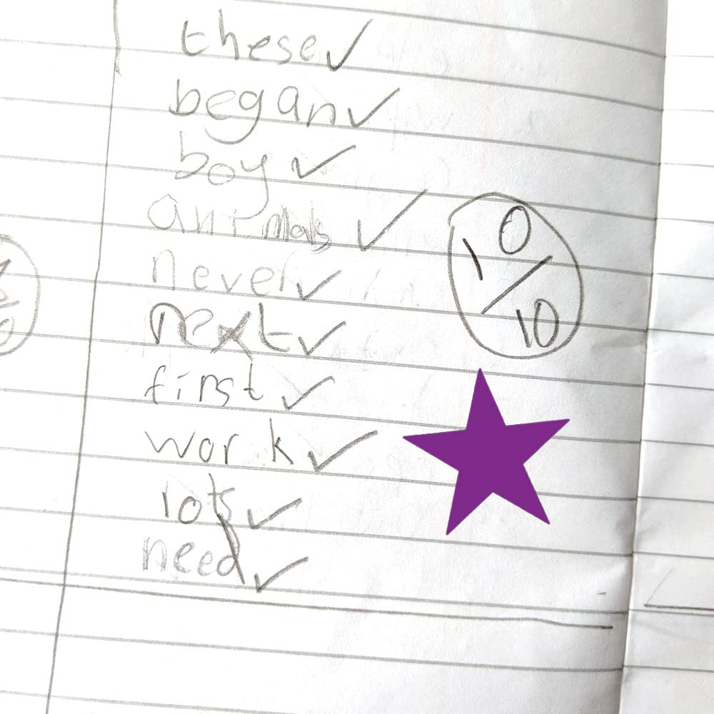 SuperStickers Pre-Inked Star Stamp - Purple Ink | 28mm Impression Size 5