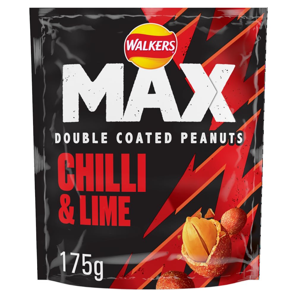 Walkers Max Strong Coated Peanuts - Zesty Chilli & Lime Flavor | 175g Sharing Bag 1