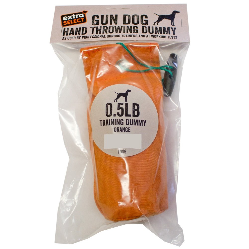 Extra Select Gun Dog Training Dummy - 0.5 lb Orange Float Dummy for Land & Water Retrieves
