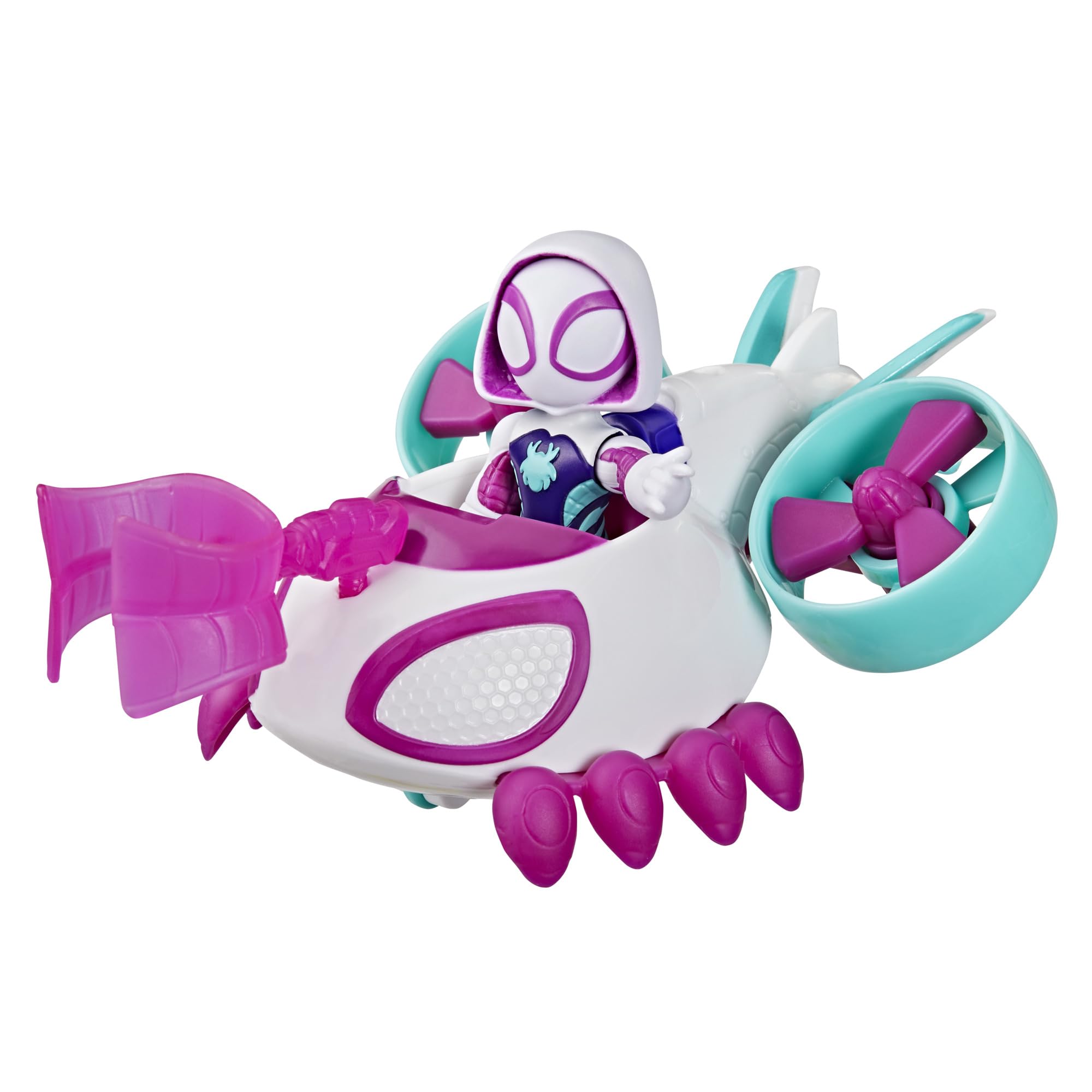 SPIDEY AND HIS AMAZING FRIENDS Ghost-Spider Copter Toy Vehicle with 3-inch Poseable Figure | Ages 3+ 1