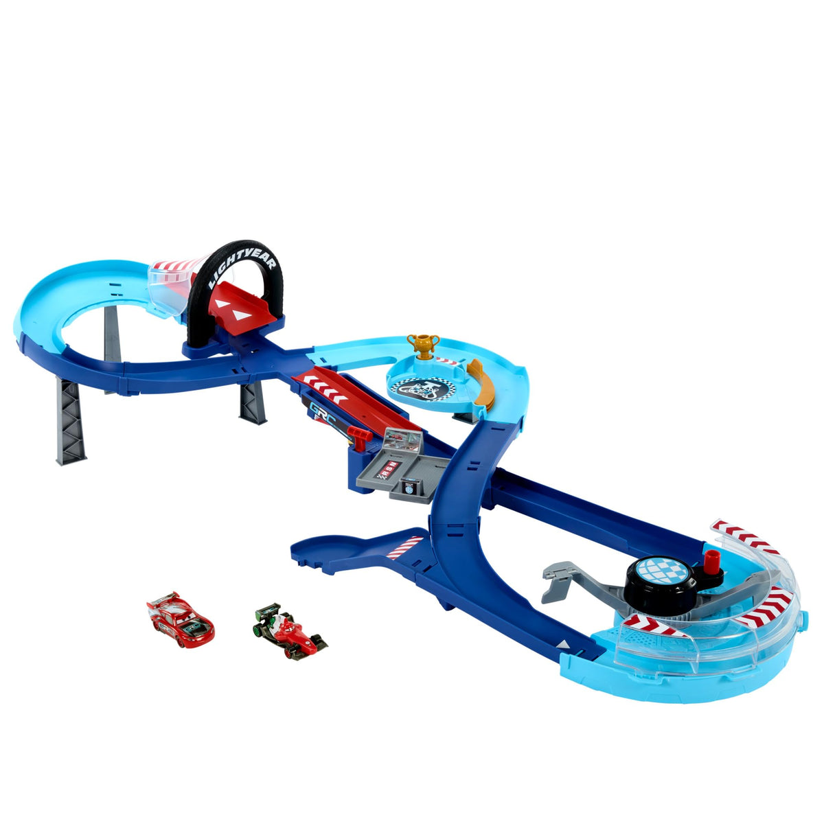 Disney Pixar Cars GRC Jumping Raceway Playset - 2 Cars, Ages 4–8