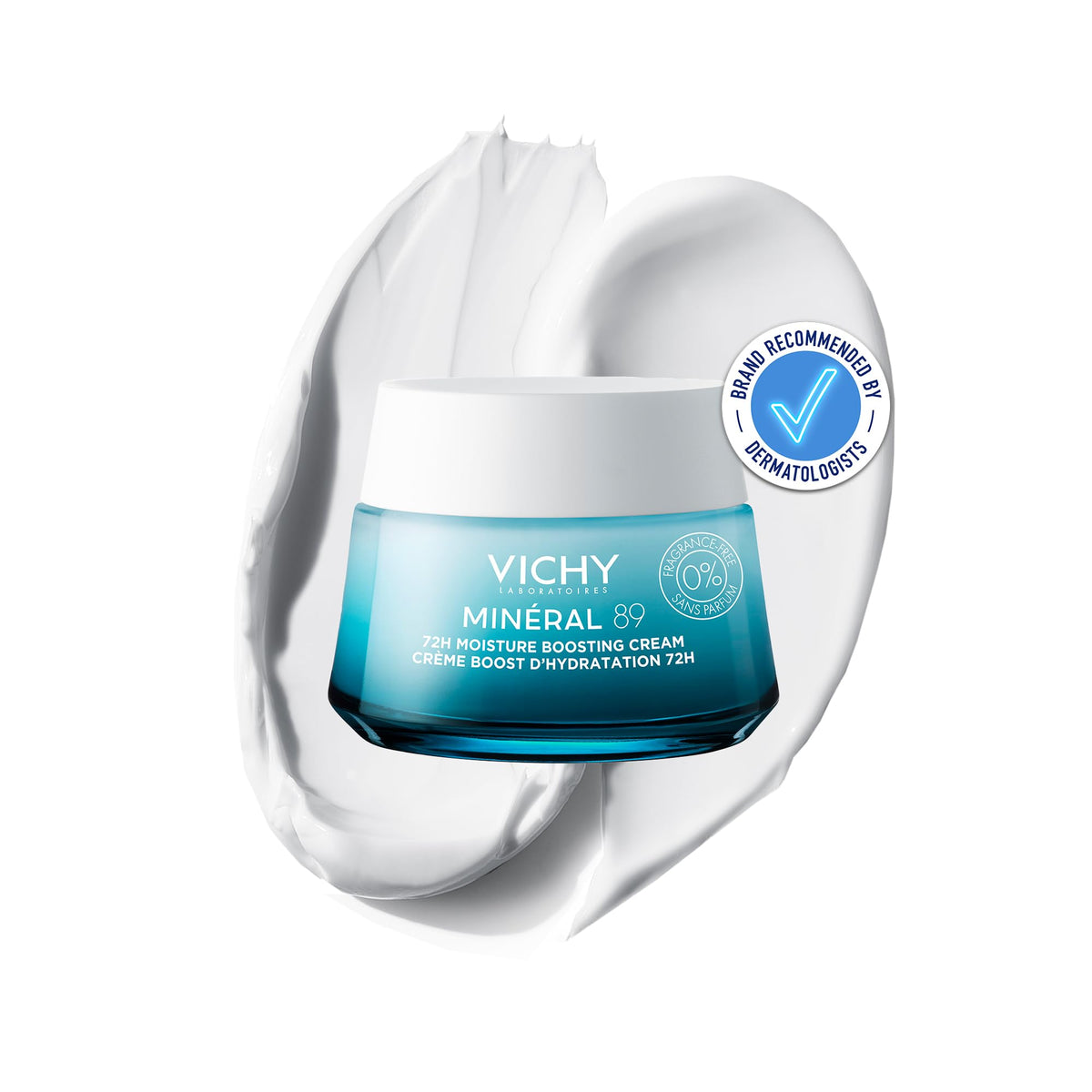 VICHY Minéral 89 72H Hyaluronic Acid & Squalane Moisture Boosting Cream - 72-Hour Hydration, Barrier Strengthening