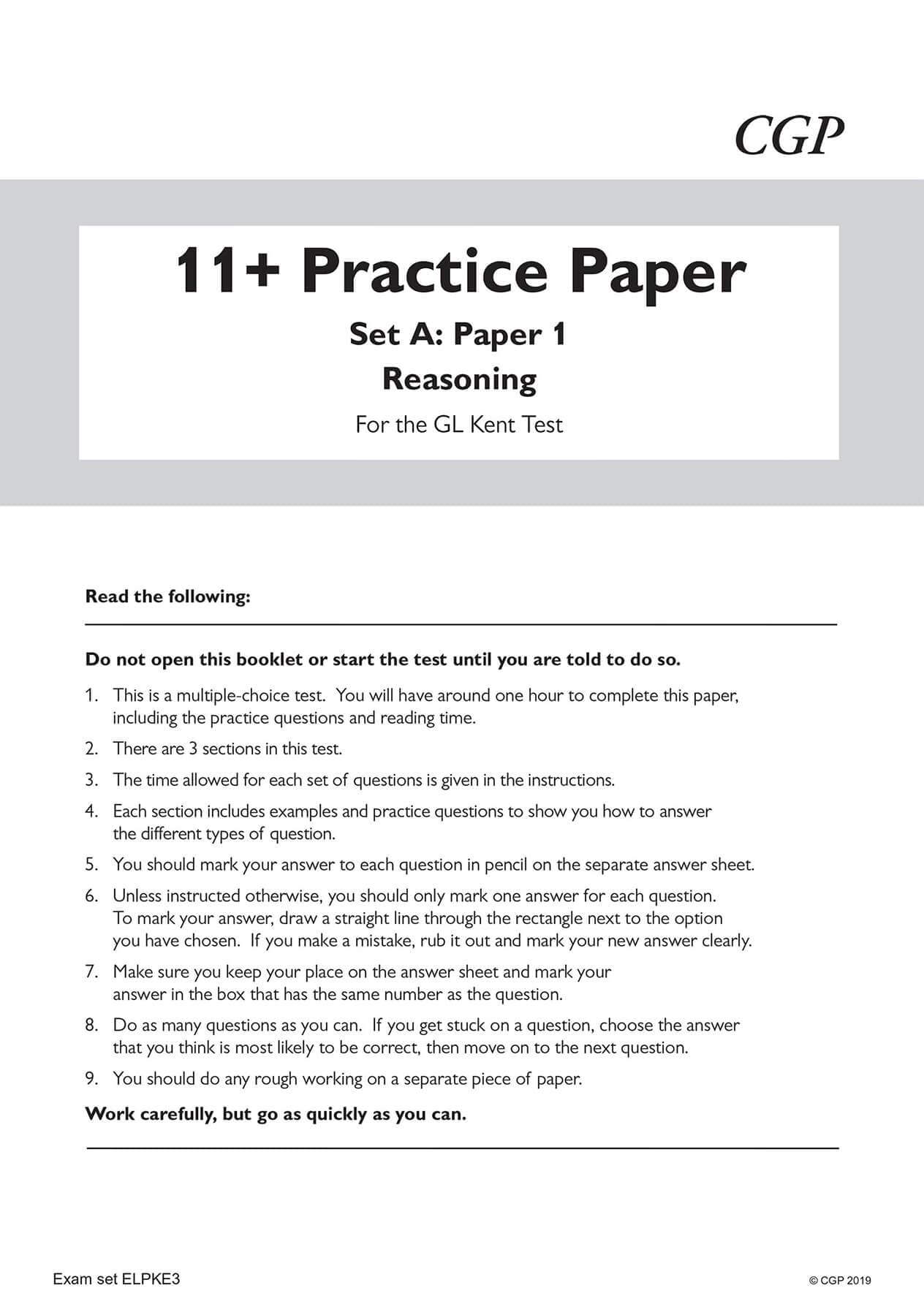 Coordination Group Publications Ltd (CGP) New Kent Test 11+ GL Practice Papers - Ages 10-11 | 2019 Release | Paperback 2