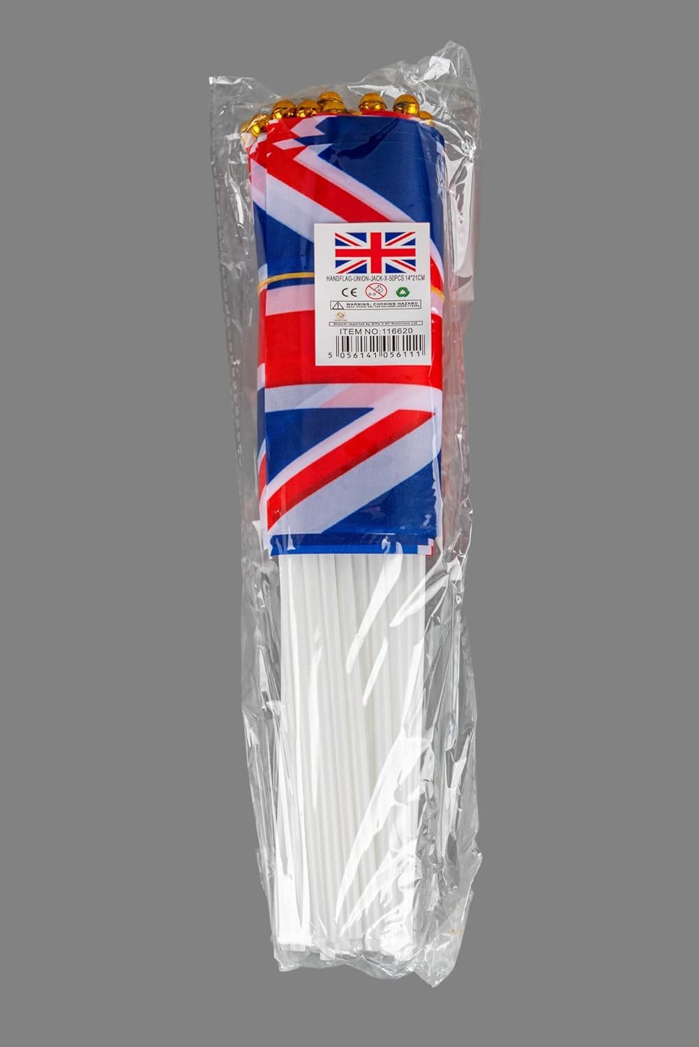 SHATCHI 6pcs Union Jack Hand Flags - 100% Polyester Waving Flags for Royal Events & Parties | 21cm x 14cm 7