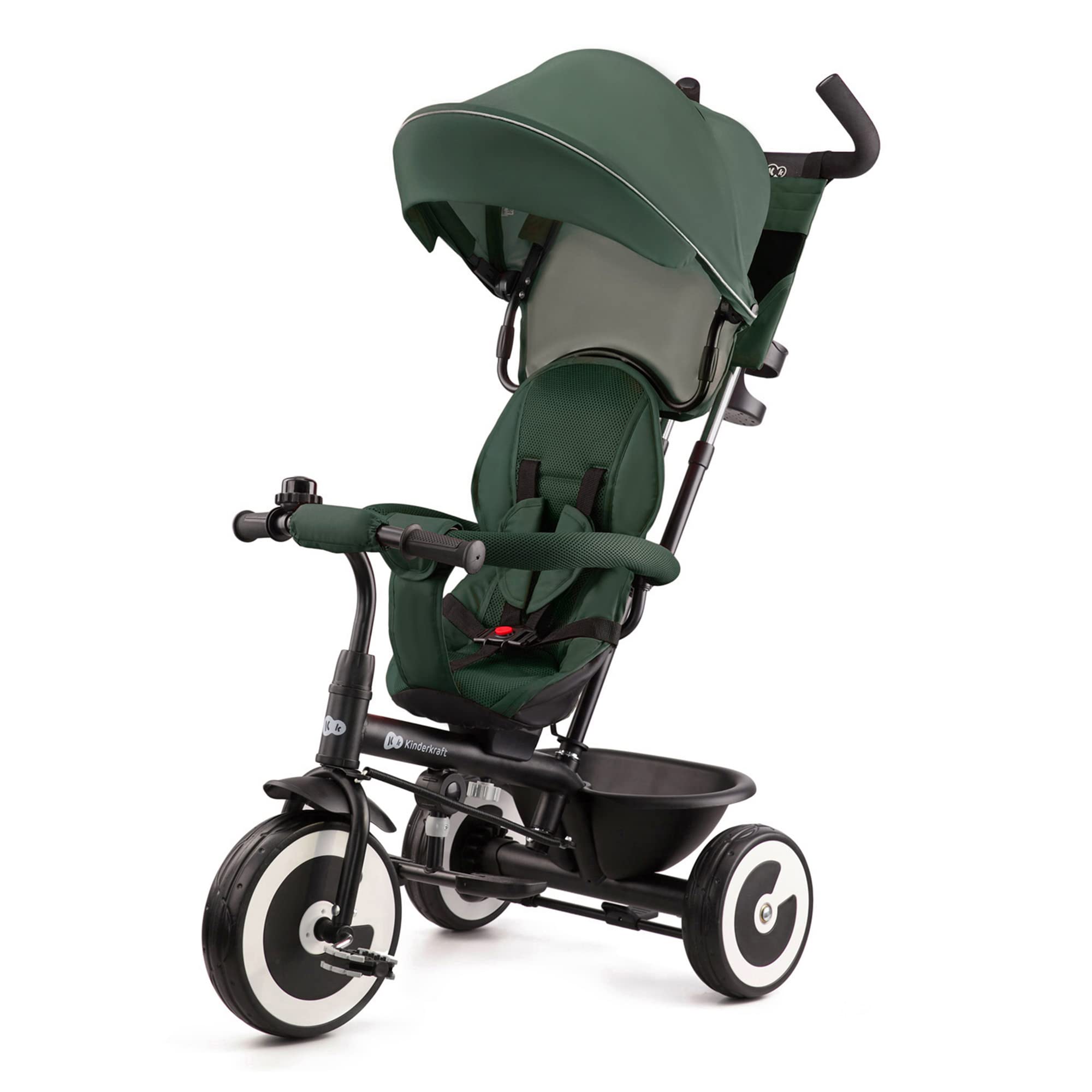 Kinderkraft Aston Tricycle - Swivel Seat, Parent Handle, Free Wheel | 9 Months to 5 Years, Green