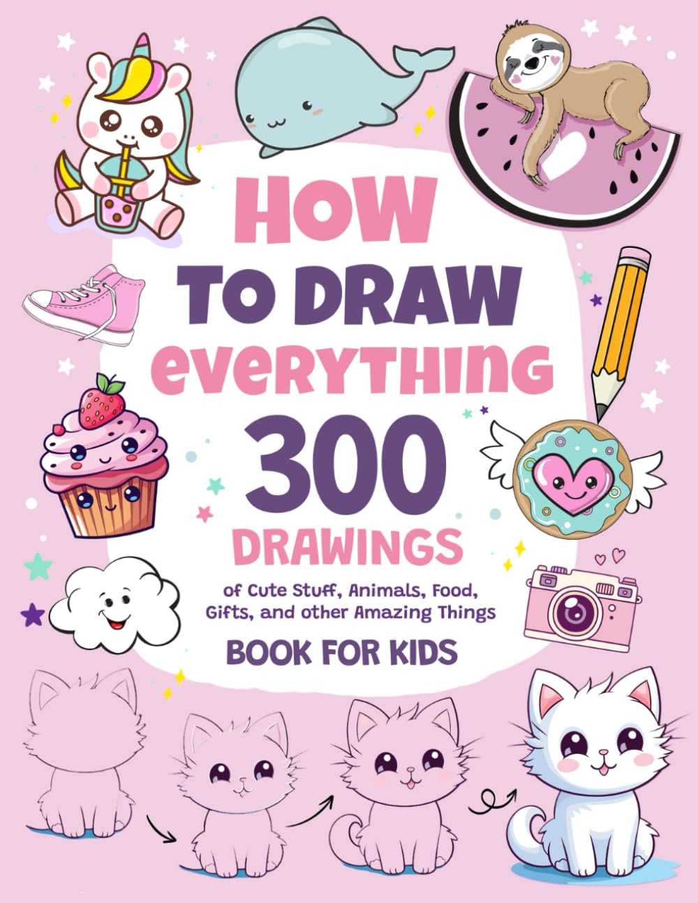 VAIVIDHYAM How To Draw Everything Book - 300 Drawings of Cute Stuff, Animals, Food | Paperback