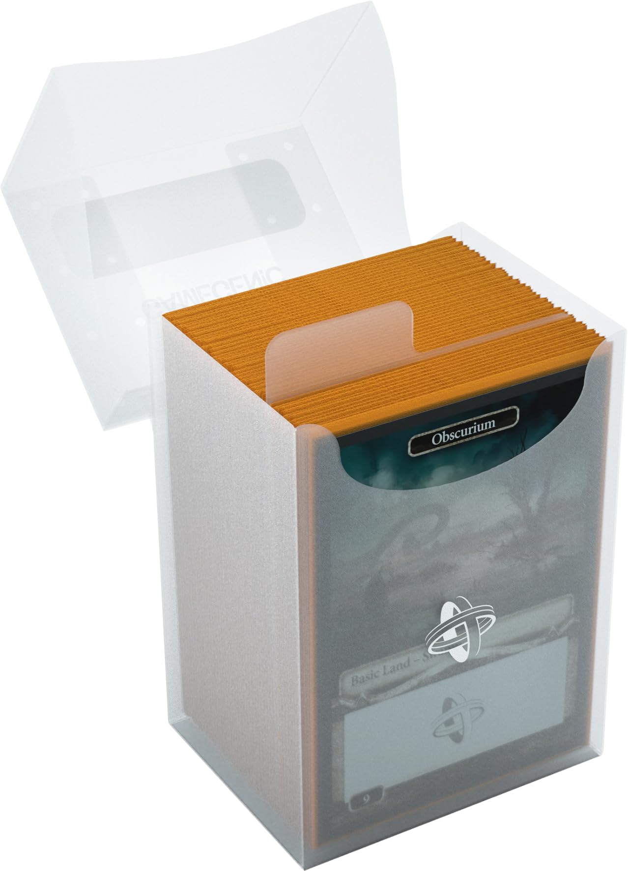 Gamegenic 80-Card Deck Holder - Clear | Self-Locking Lid | Cobra Neck Technology 2