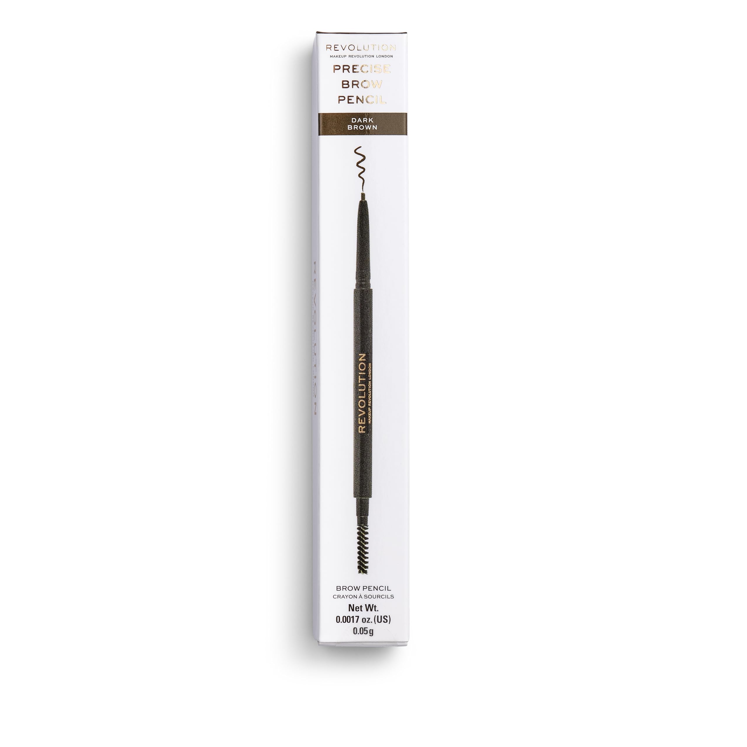 Makeup Revolution Precise Brow Pencil - Double-Ended Ultra-Fine Eyebrow Pencil with Spoolie (Dark Brown) 3