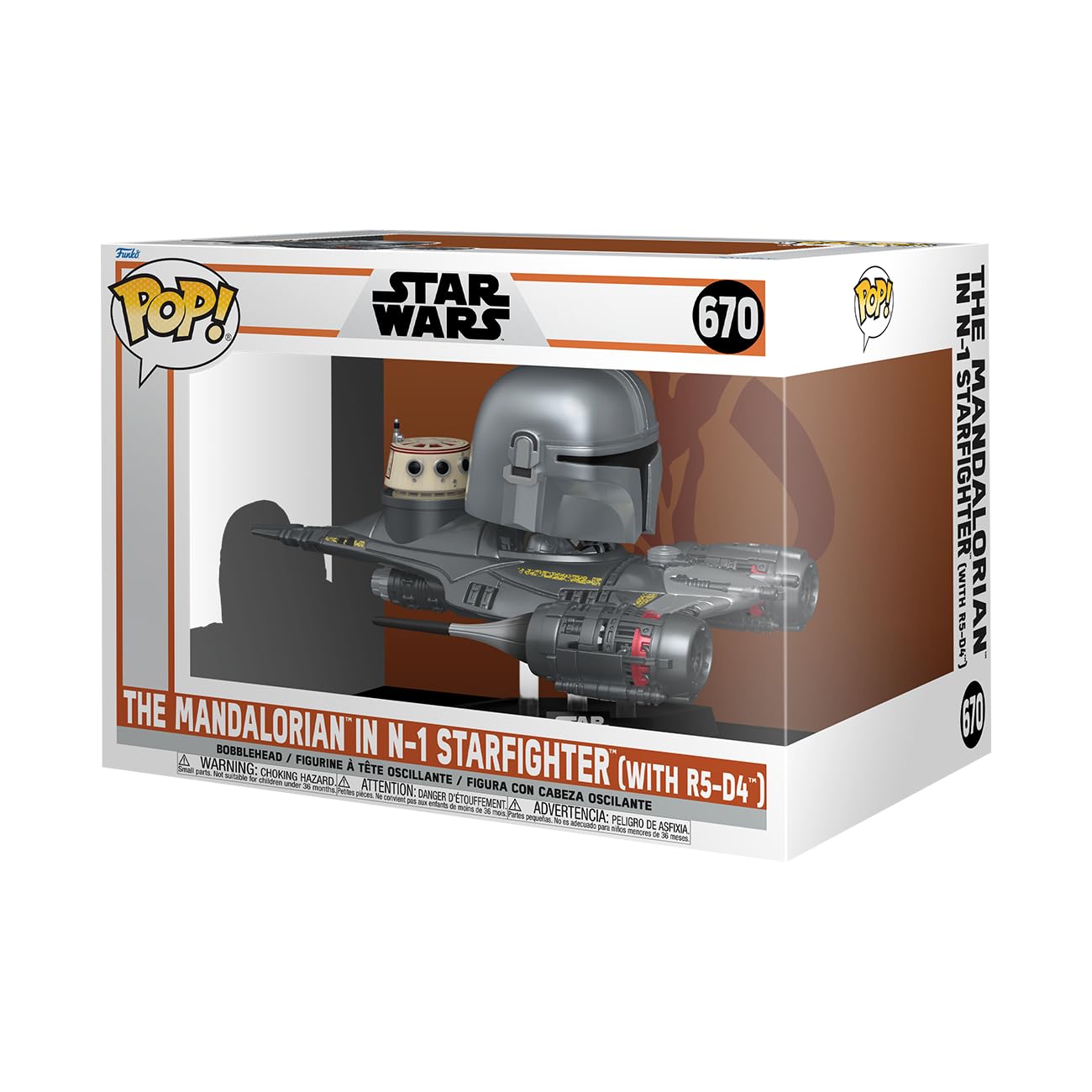 Funko The Mandalorian in N1 Starfighter Chibi Figure - 5.5 inch Vinyl | Multicolor | Ages 3+ 1