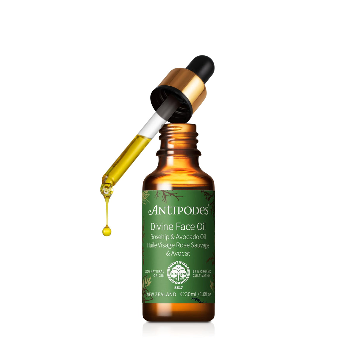 Antipodes Divine Face Oil Rosehip & Avocado Oil - Anti-Aging Face Oil for Dry Skin | 30ml
