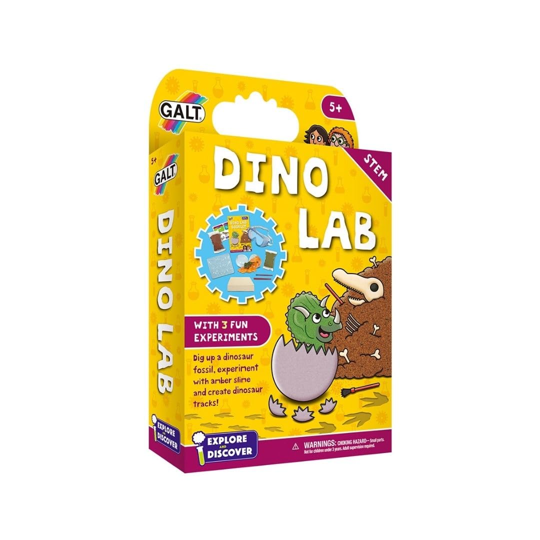 Galt Toys Dino Lab Science Kit for Kids | Ages 6+ | 3 Experiments | Good Toy Guide Recommended