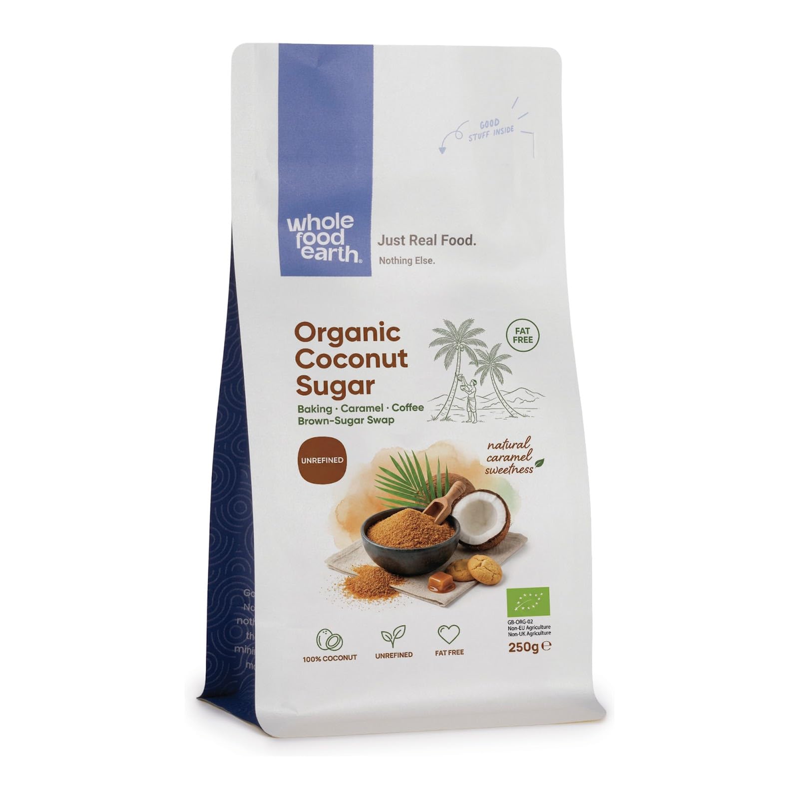 Wholefood Earth Organic Coconut Nectar Sugar - 250g | GMO Free | Natural Sweetener
