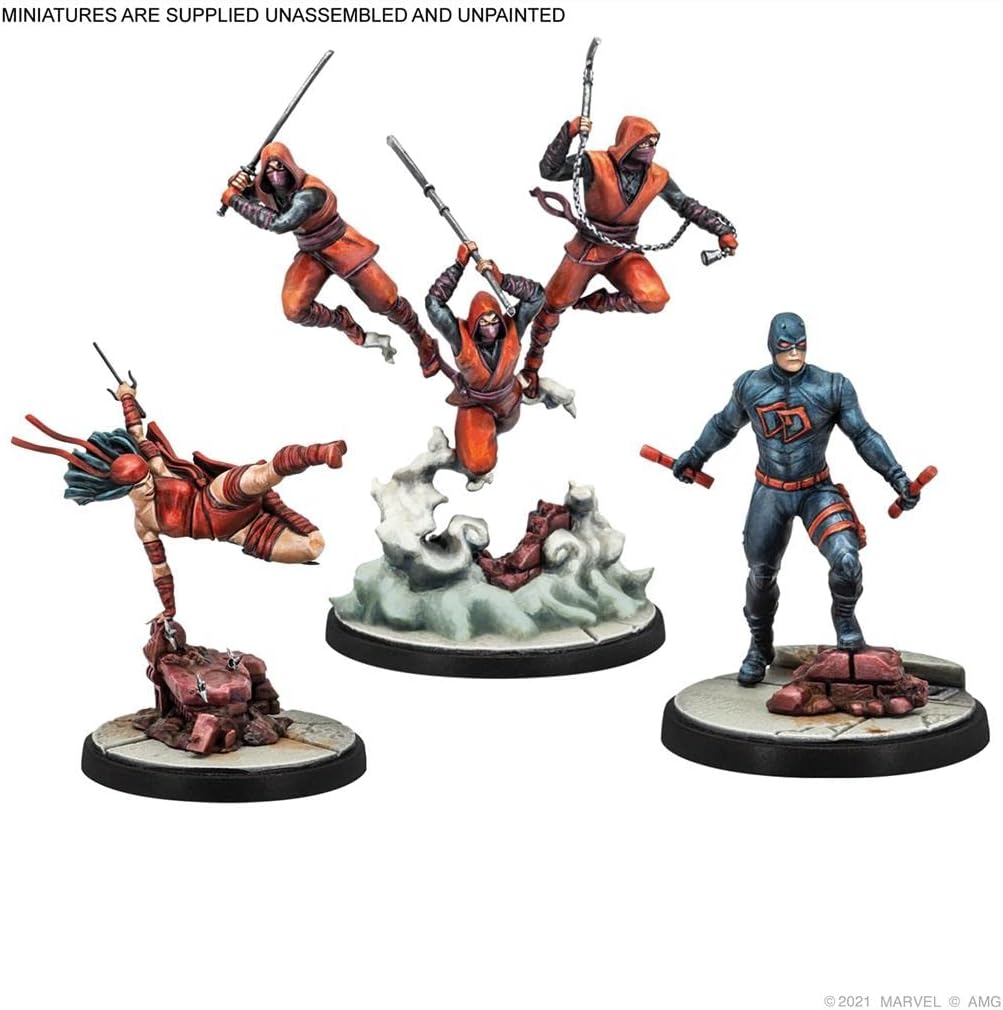 Atomic Mass Games Marvel Crisis Protocol Shadowland Daredevil & Elektra Miniatures Set