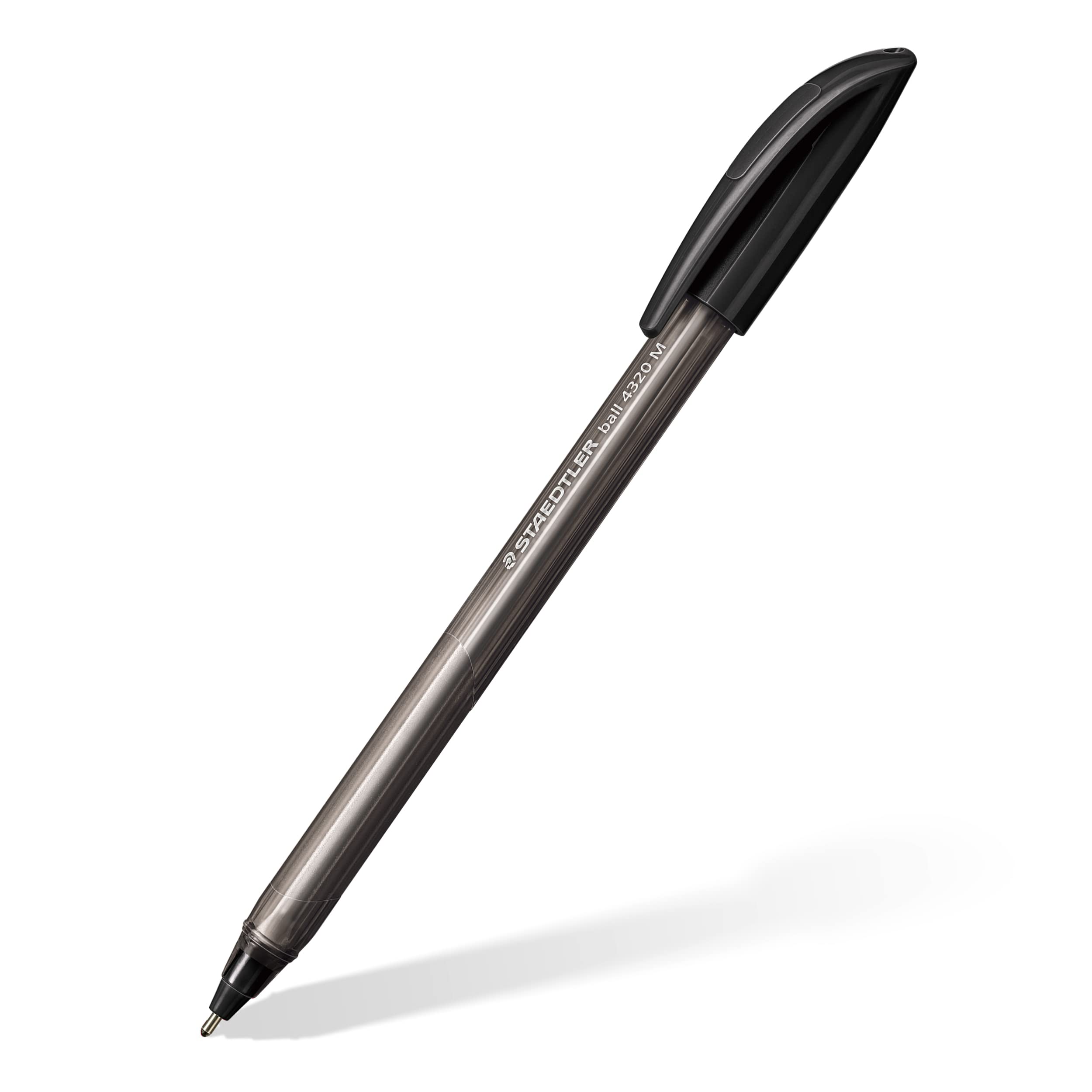 STAEDTLER 4320 M-9 Stick Ballpoint Pen - Black Ink, 1.0mm Medium Line, Pack of 10
