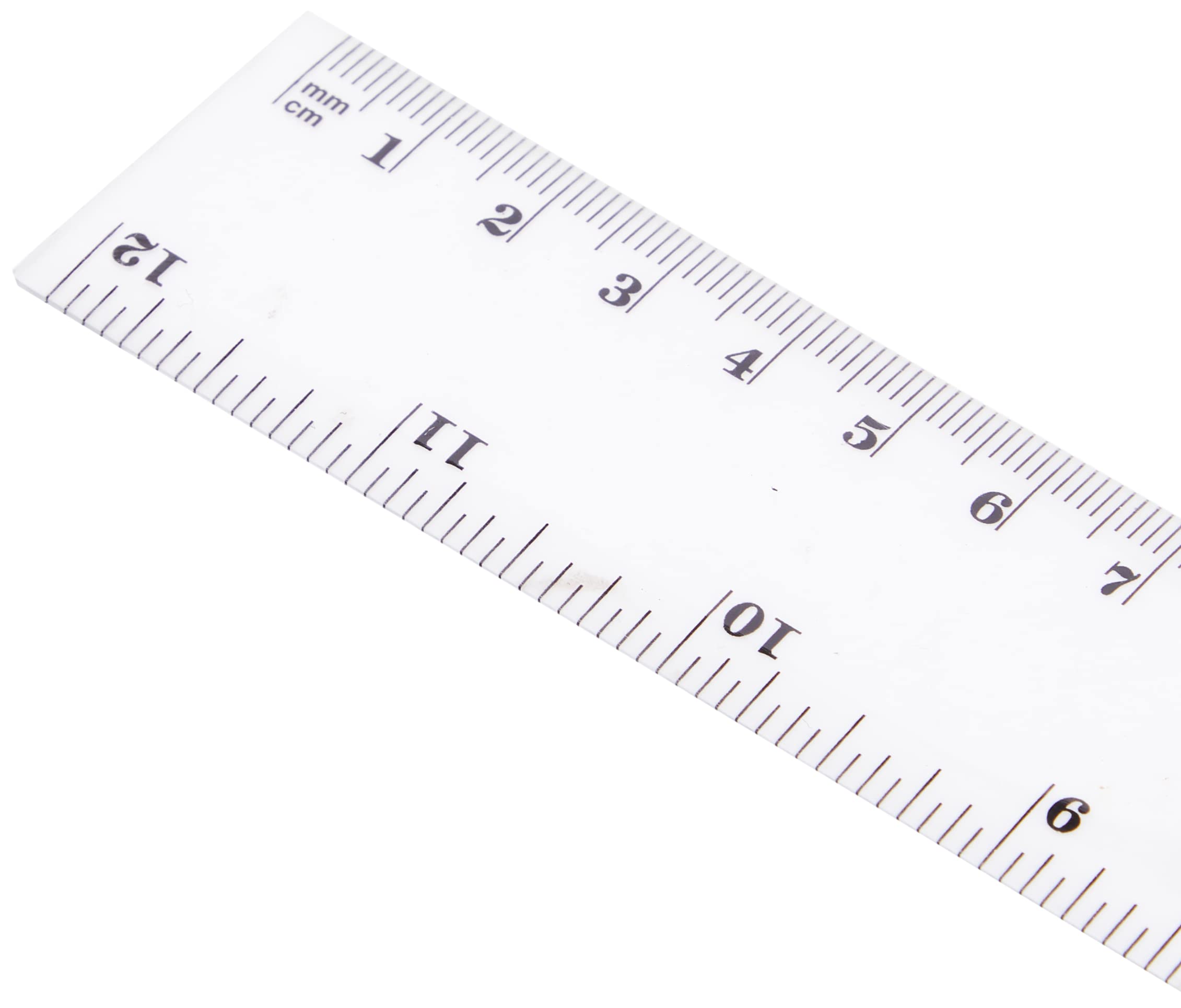 Westcott 12-Inch/300mm Plastic Ruler - Clear | Inch & Metric Scale | Model E-10182 00 3