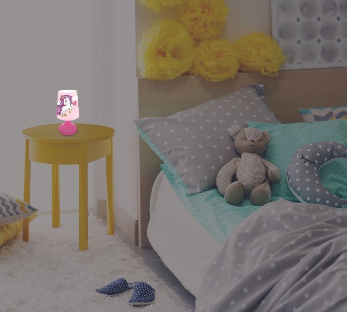 Lexibook - Unicorn Mini Cordless Bedside Lamp and Nightlight MLT10UNI Pink 10