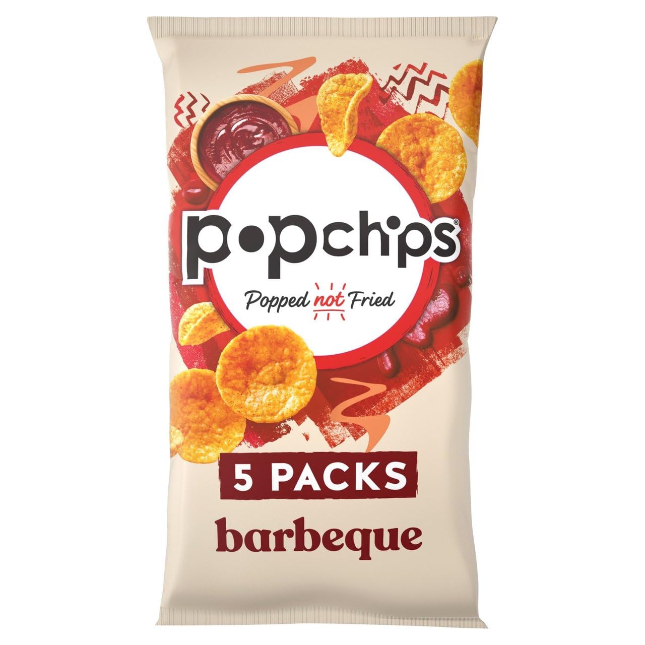 Popchips Barbeque Popped Potato Snacks - 30 Pack Multipack (17g Each), Popped Not Fried, Vegan & Gluten Free