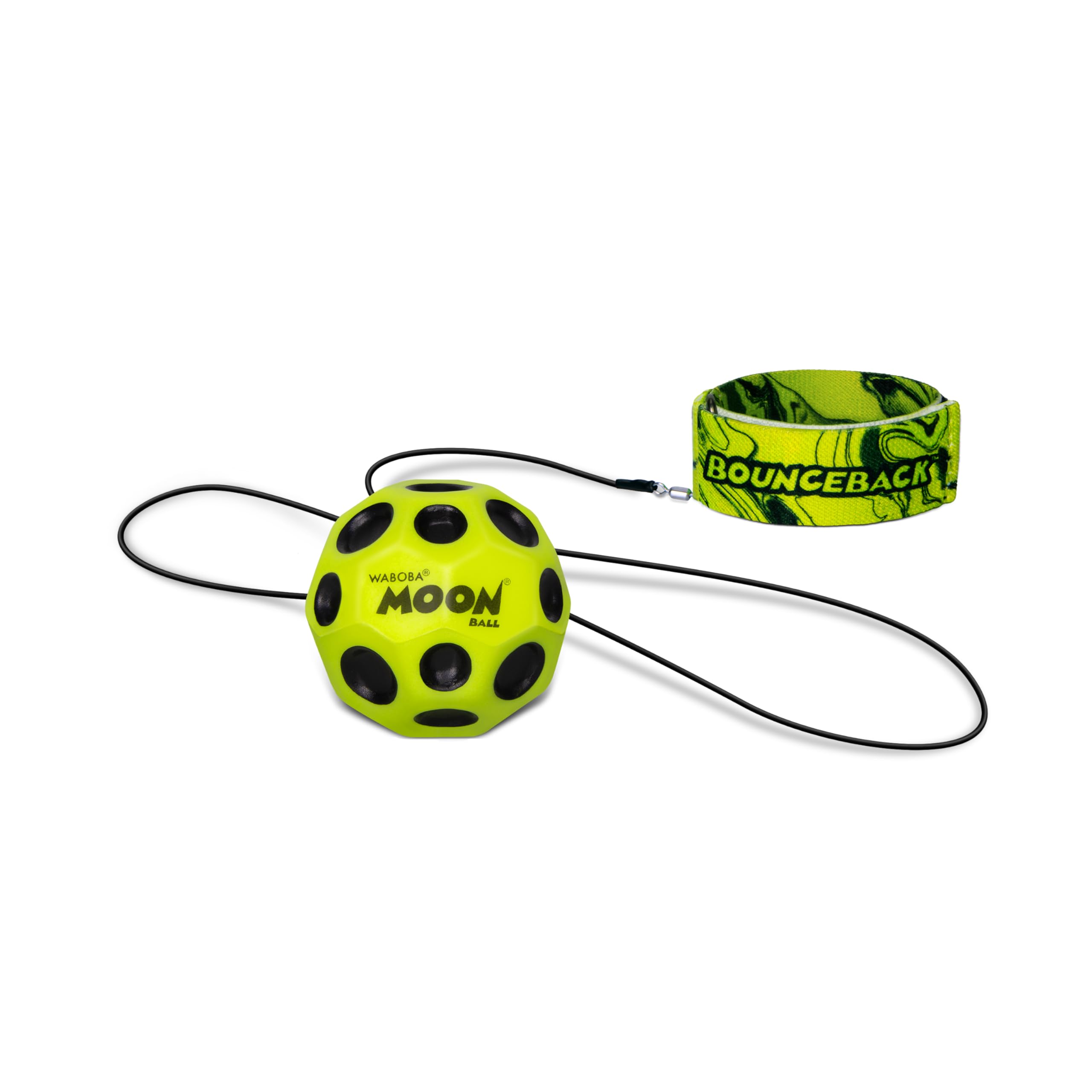 Waboba Bounceback x Returning Moon Ball - High-Bouncing Action | Yellow | 60 mm 1