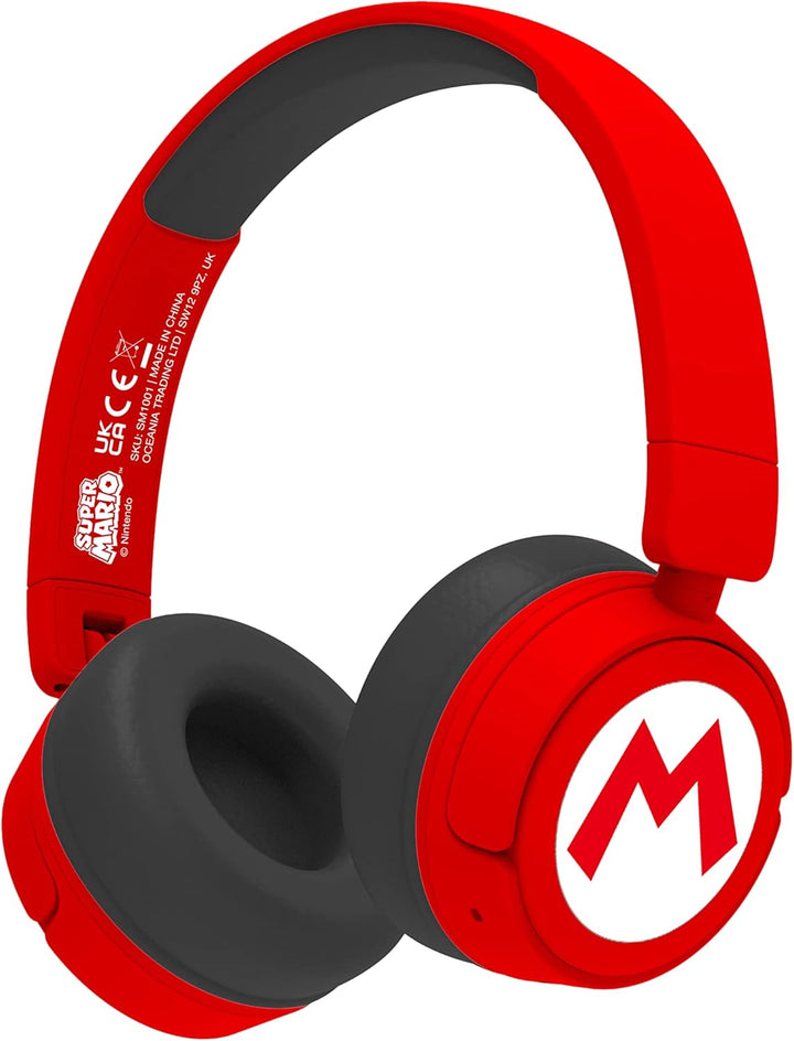 OTL Technologies SM1016 Super Mario Wireless Kids Headphones - Red