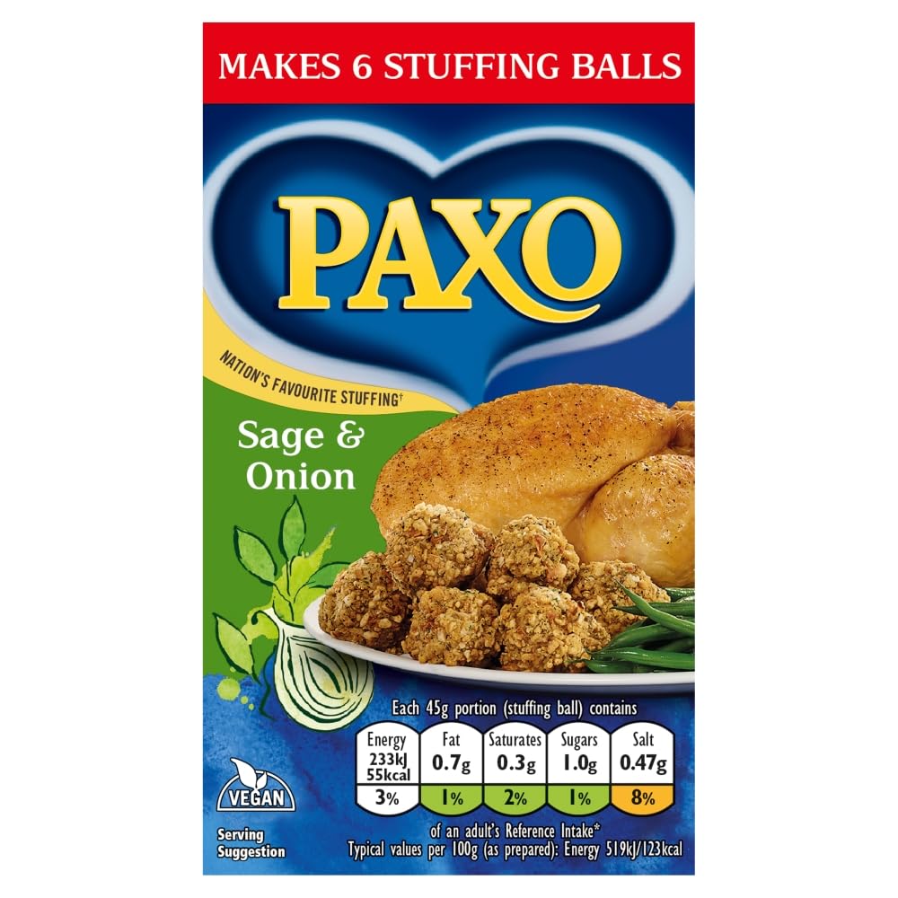 Paxo Sage and Onion Stuffing Mix - Gluten Free, Reduced Salt | 85g