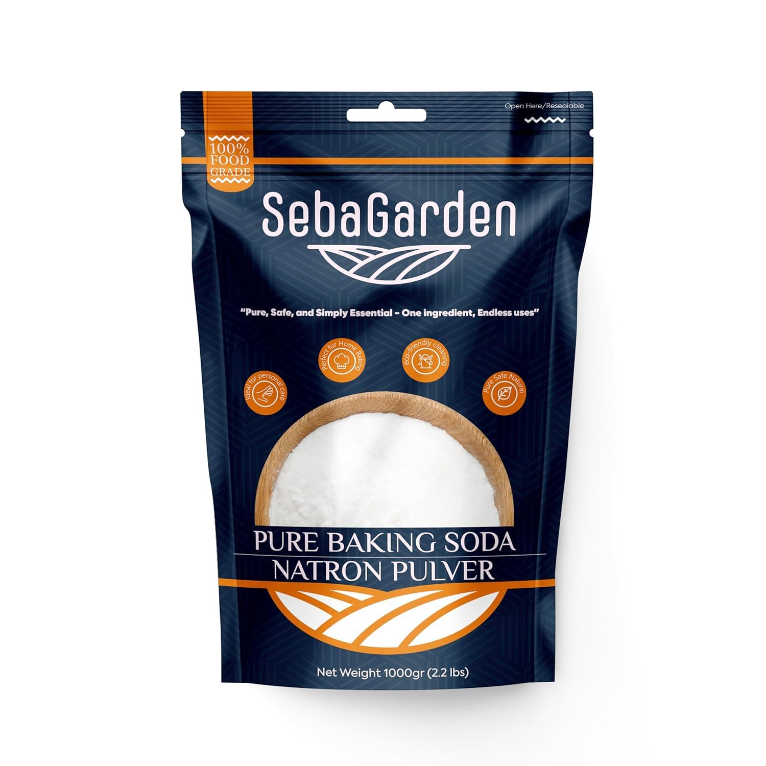 Seba Garden Bicarbonate of Soda - 1kg Food Grade Powder | Aluminium-Free Leavening Agent 1