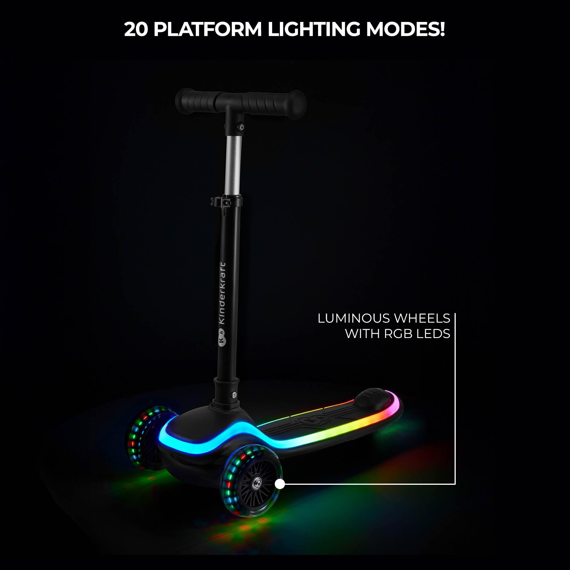 Kinderkraft RAKET LED Scooter for Children 2+ | 3-Wheel Balance | Adjustable Handlebar 4
