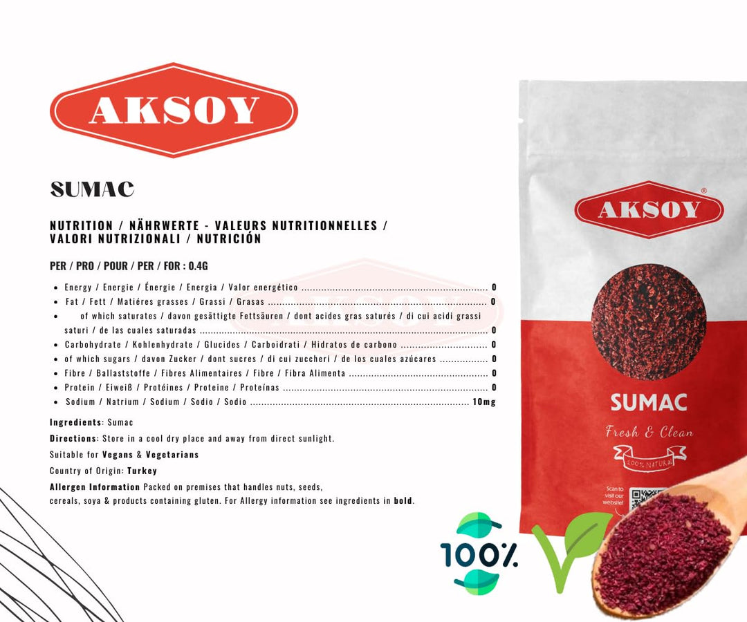 Aksoy Premium Ground Sumac 500g | 100% Natural Tangy Spice for Middle Eastern & Mediterranean Dishes