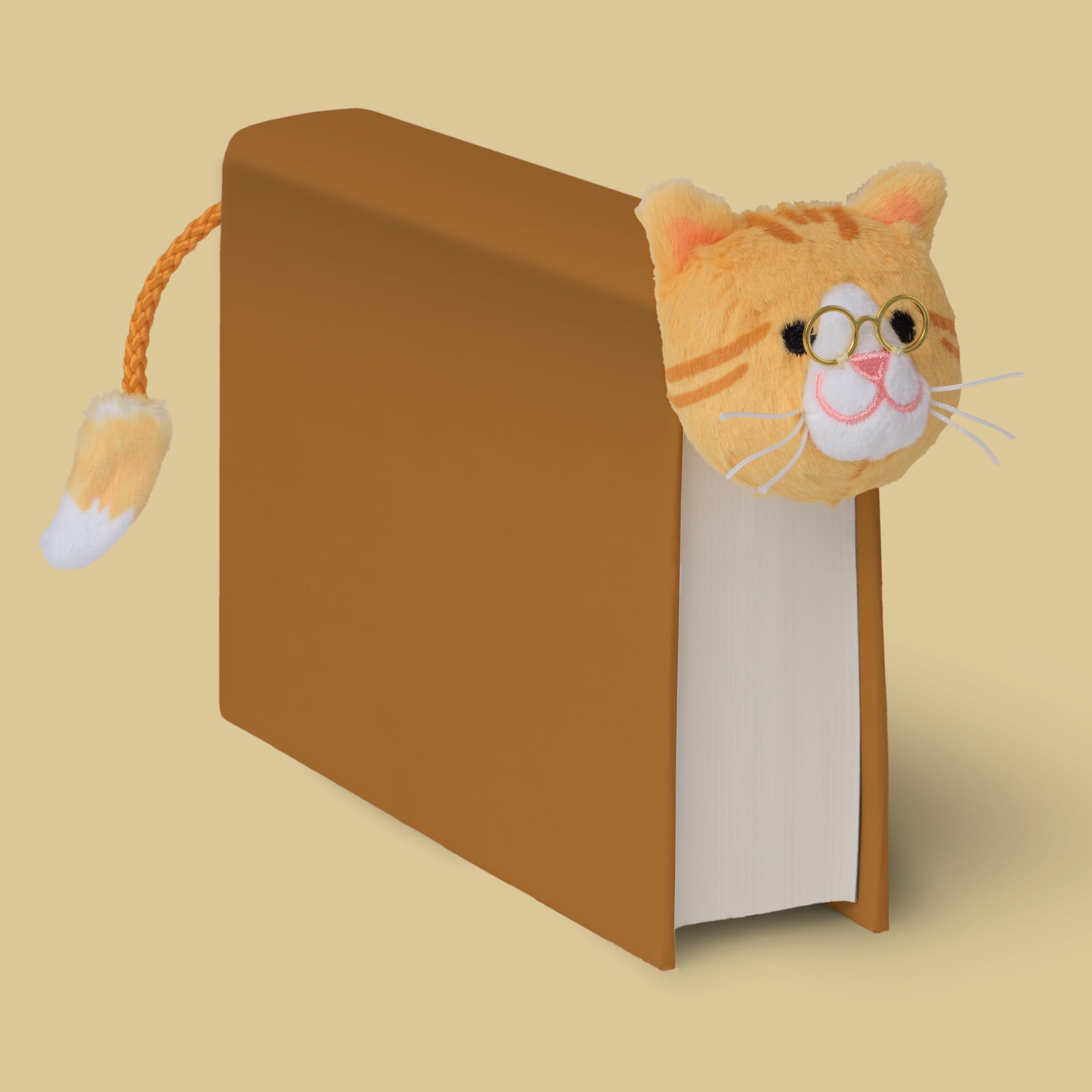 IF BookTails Bookmark - Ginger Cat | Plush Material | Orange Color | 15g Weight