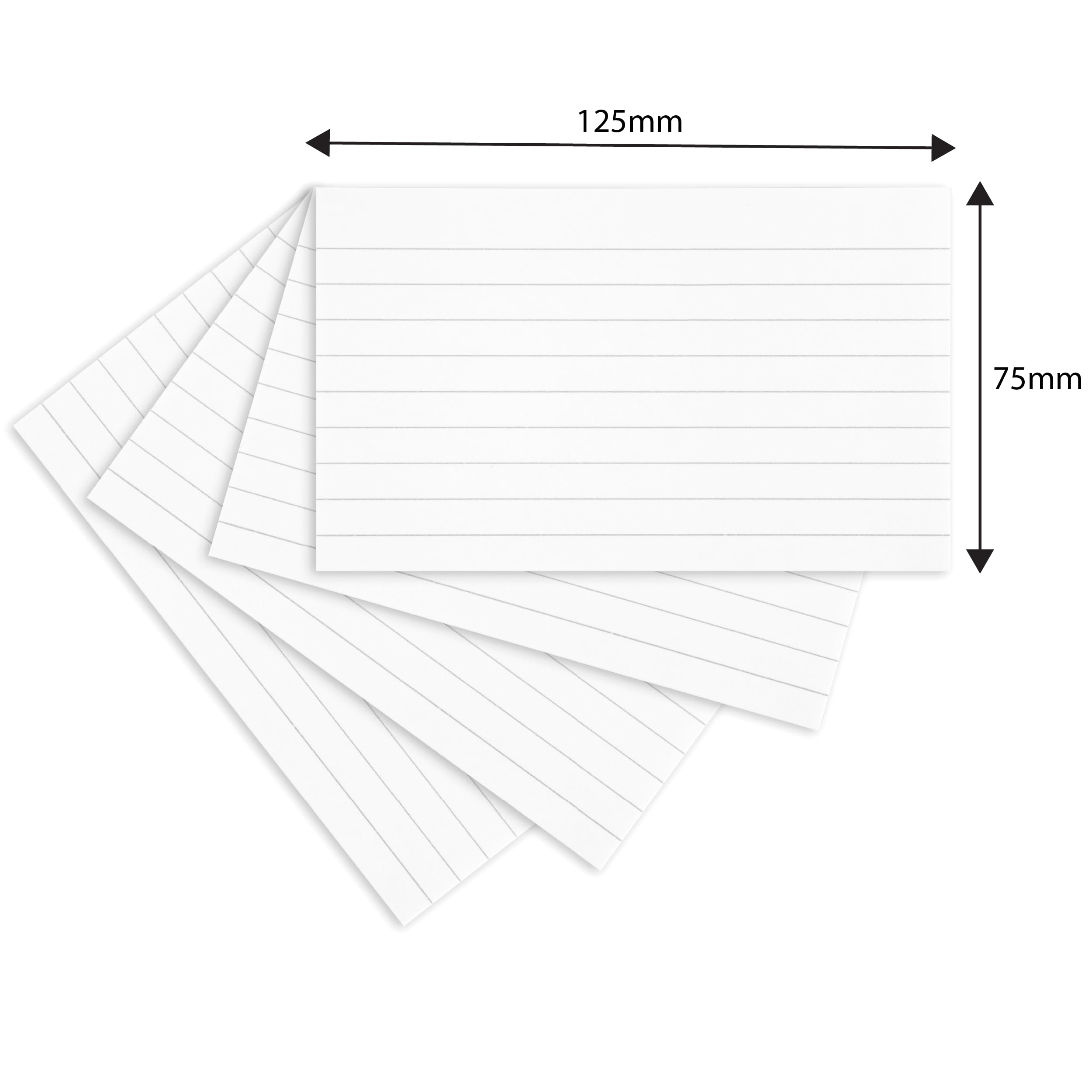 SUMMIT Index Cards - 200 Pack Lined Revision Cards | 125 x 75 mm | White Cardboard 6