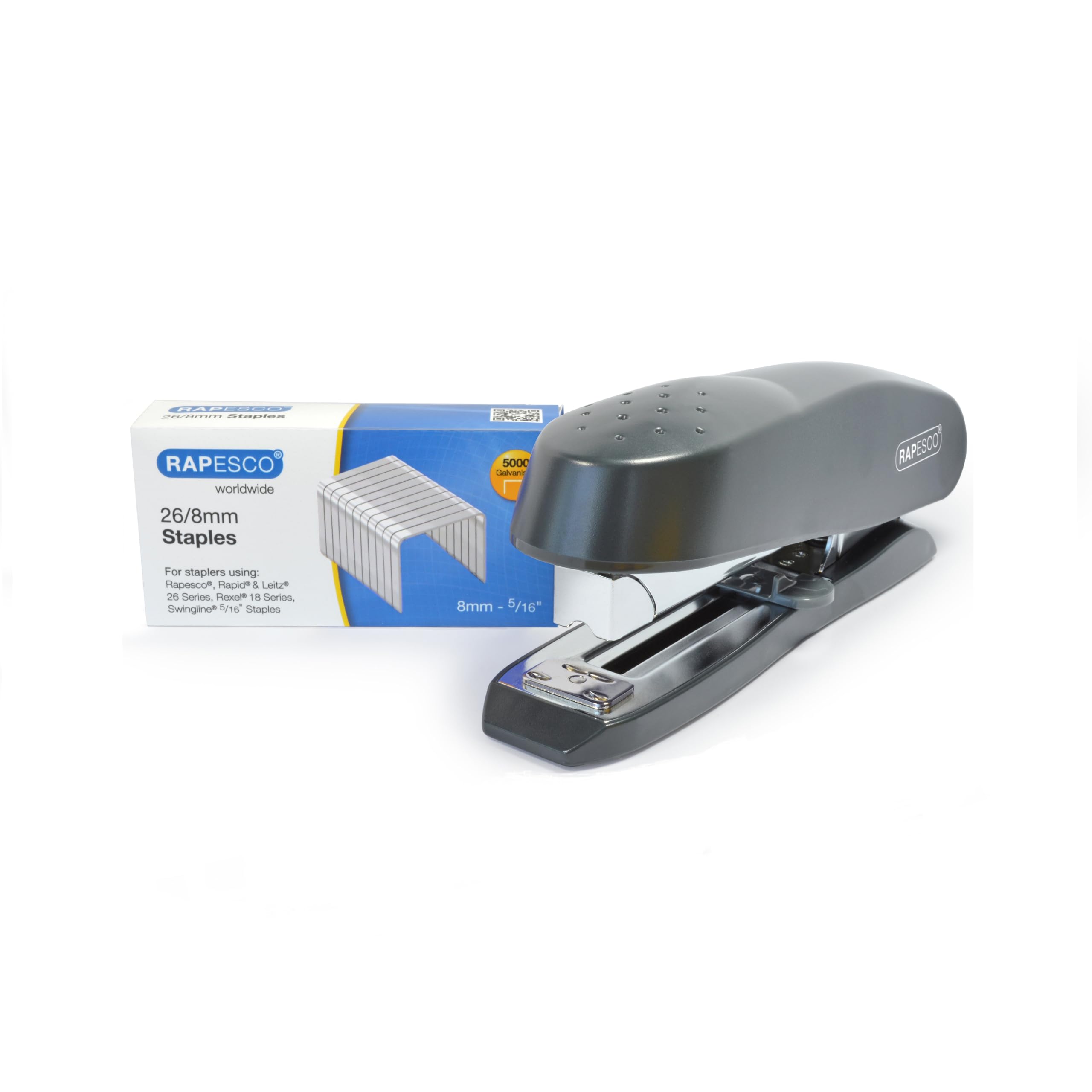 RAPESCO S11880Z3 Galvanised Staples 26/8mm | Box of 5,000 | Rust-Resistant Chisel Point 2