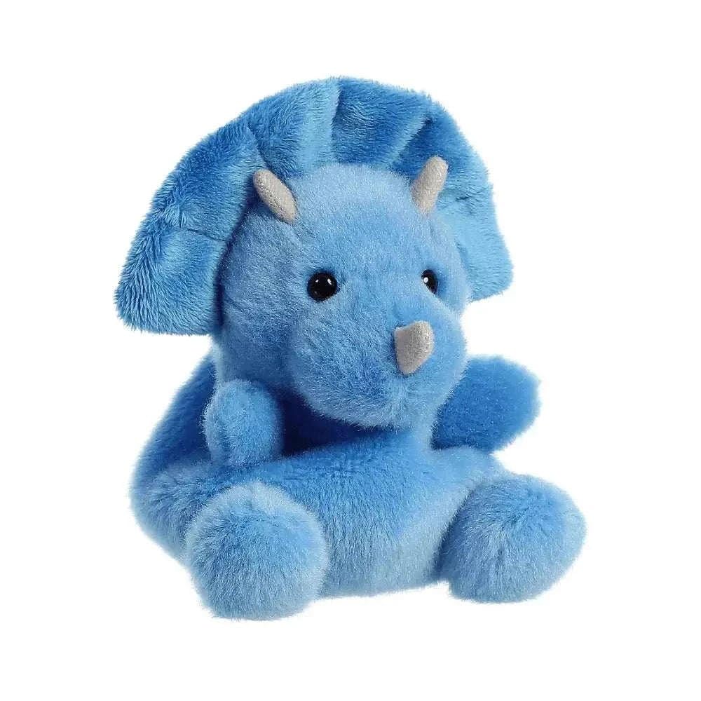 AURORA Palm Pals Tank Triceratops Dinosaur Soft Toy - 5 Inch Blue Plush | Eco-Friendly, Suitable from Birth