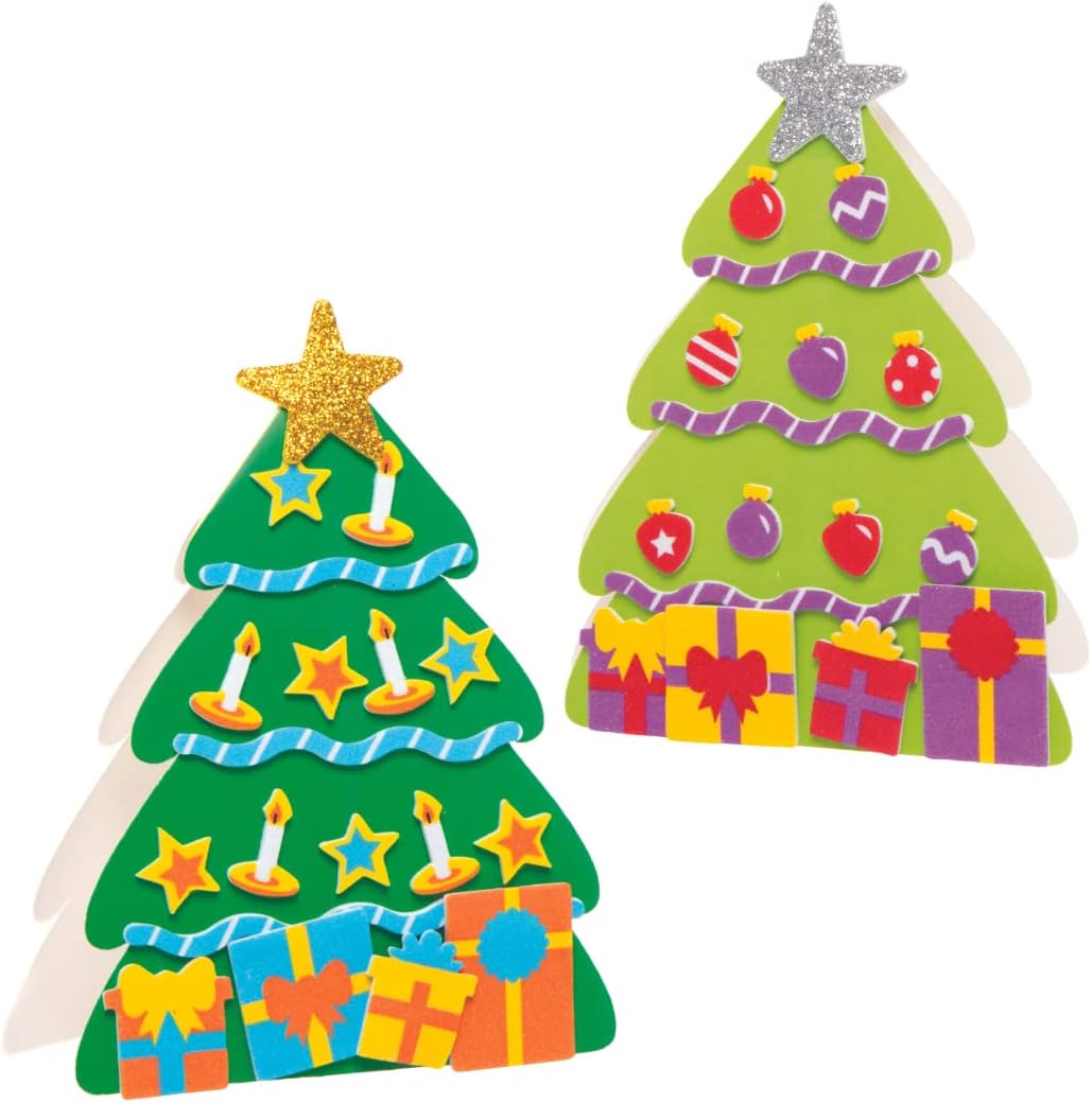 Baker Ross - AX594 Christmas Tree Mix & Match Card Kits (Pack of 6) 4