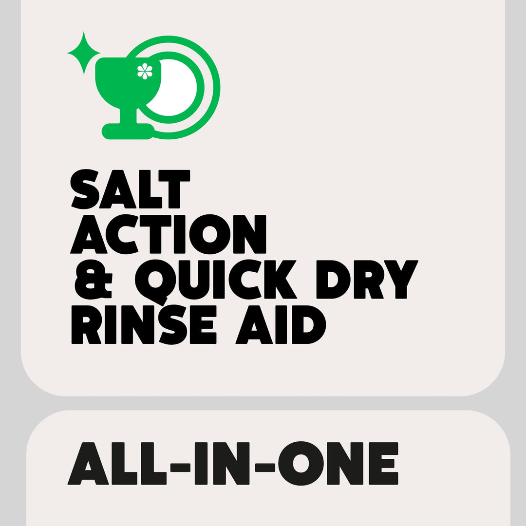 Ecover Zero Dishwasher Tablets, Salt & Rinse Aid - All-in-One Biodegradable Cleaning Solution