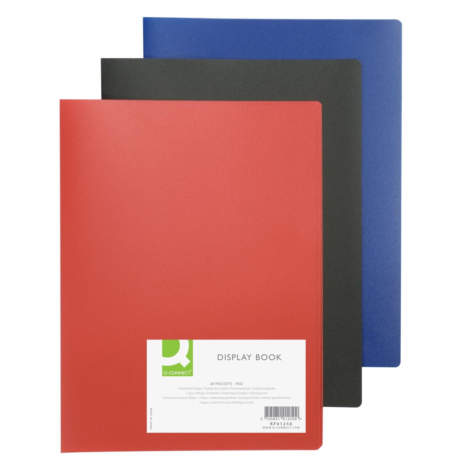 Q-Connect A4 Presentation Book - 20 Pockets | Rigid Polypropylene | Black 3