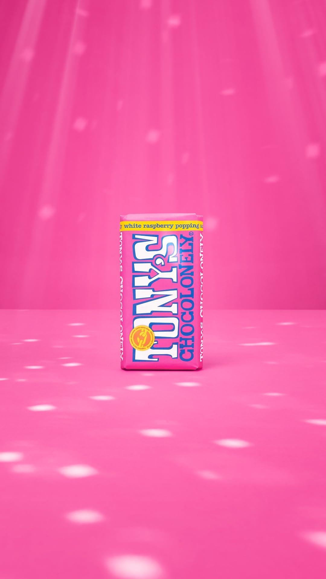 Tony's Chocolonely White Raspberry Popping Candy Chocolate Bar - 180g