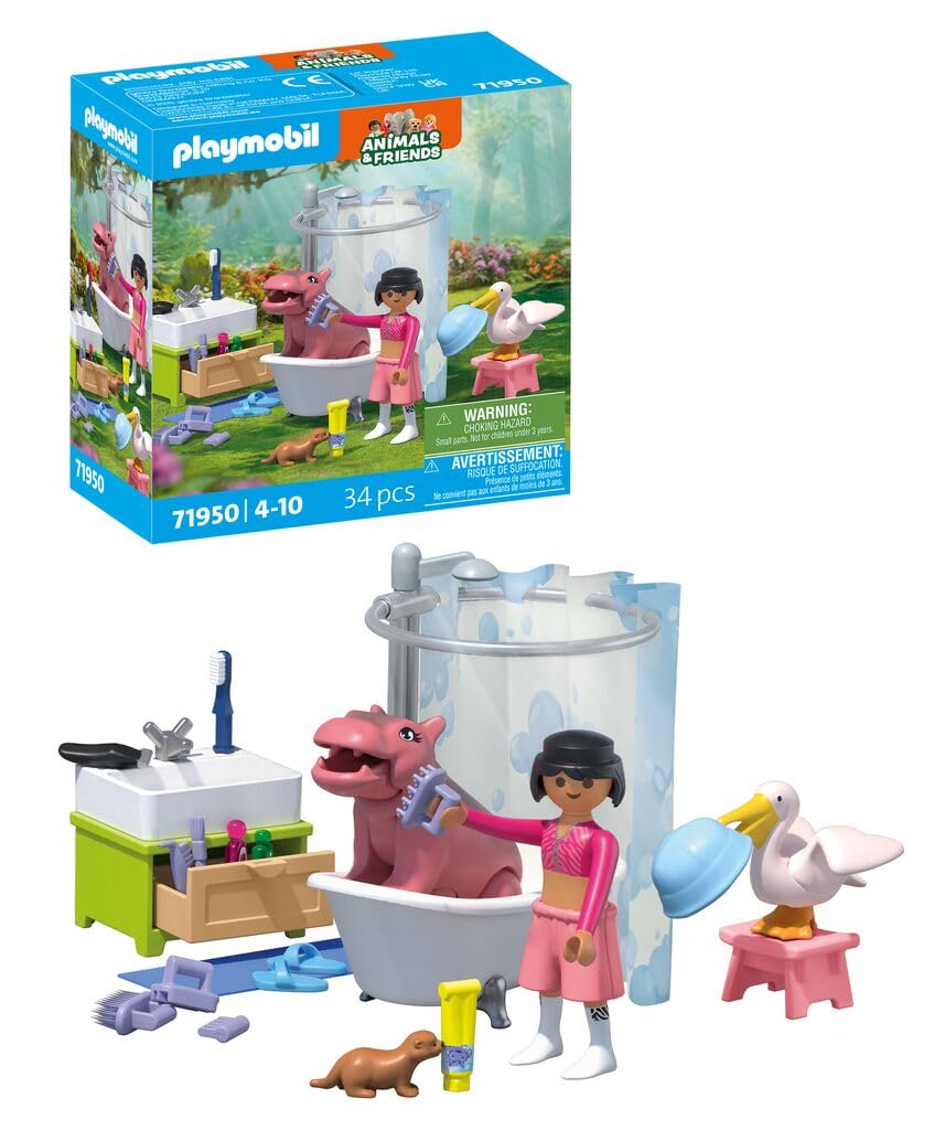 Playmobil Animals & Friends Animal Bathing Fun Bath Toy | Ages 4+ | Model 71950