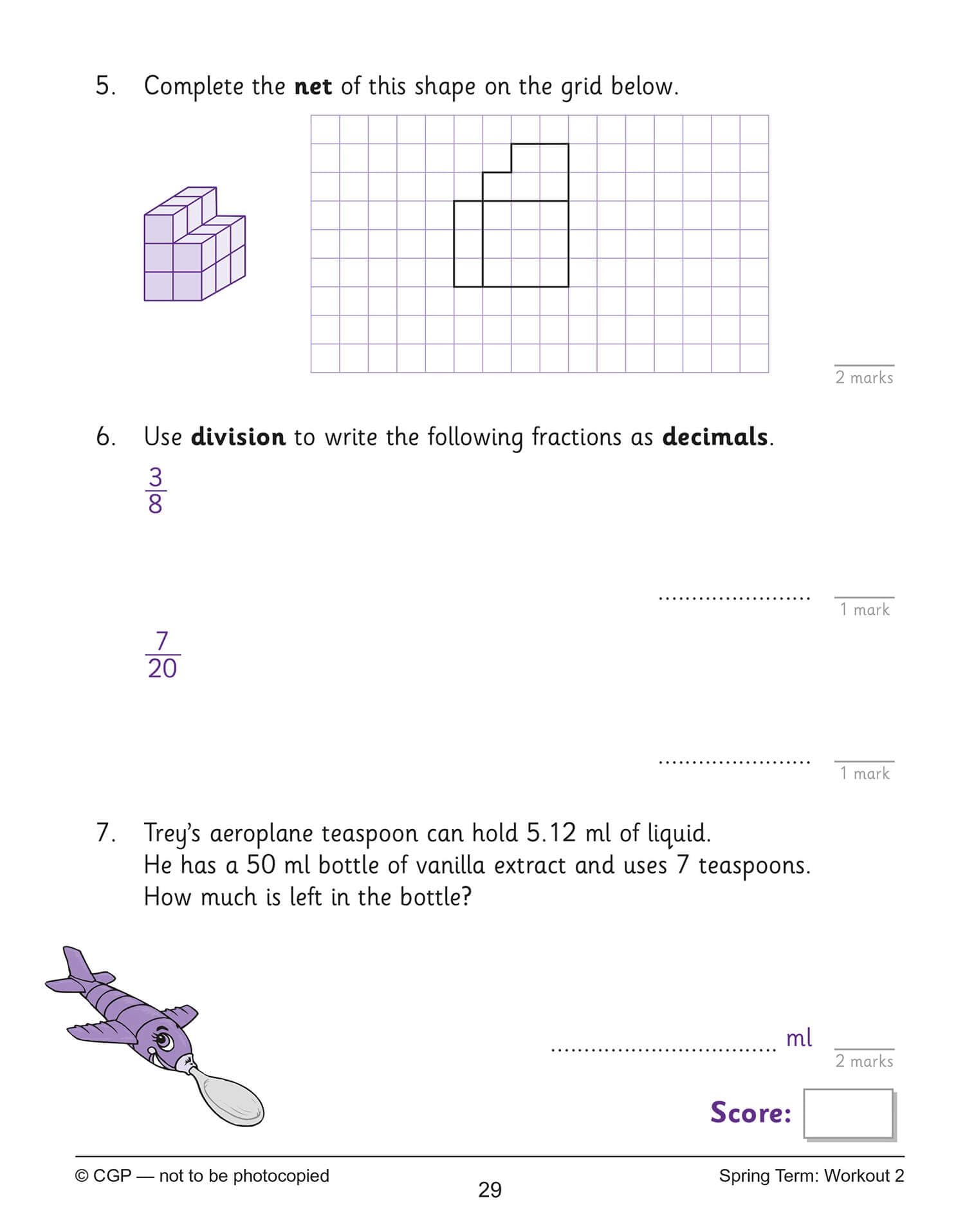 CGP KS2 Maths 10-Minute Weekly Workouts - Year 6 Study Aid | Paperback | English 8