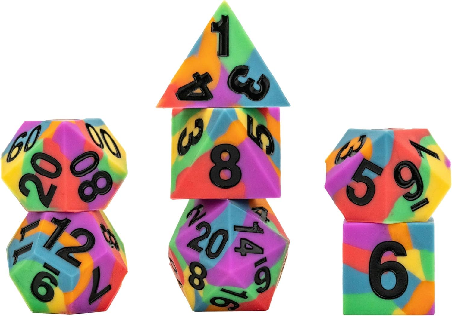 Metallic Dice Games FanRoll 16mm Pride Sharp Edge Poly Dice Set 1