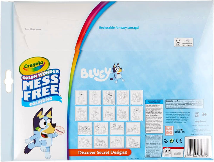 CRAYOLA - Bluey Colouring Mess-Free Book with 5 Markers