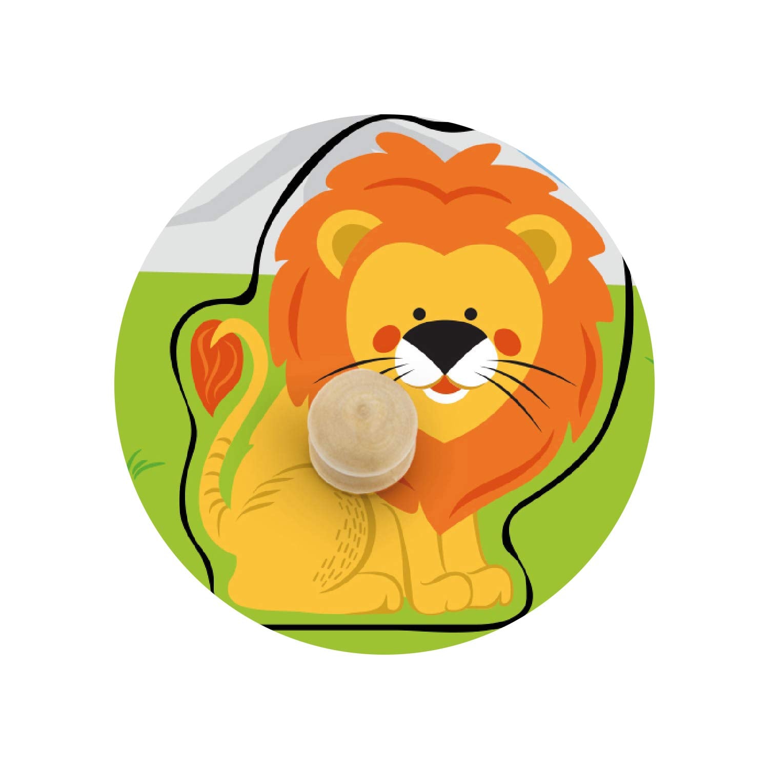 VIGA Wild Animals Big Wooden Knob Puzzle - 5 Pieces | Ages 12 Months+ 3