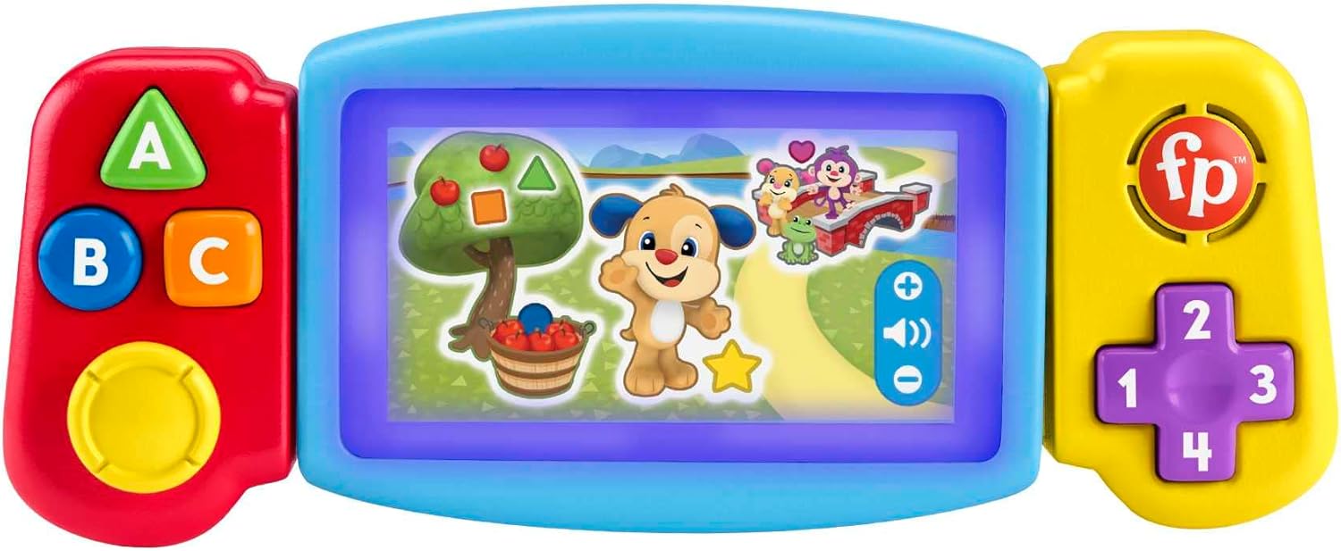 Fisher-Price Laugh & Learn Pretend Video Game Toddler Toy with Lights, Sounds & Learning Activities