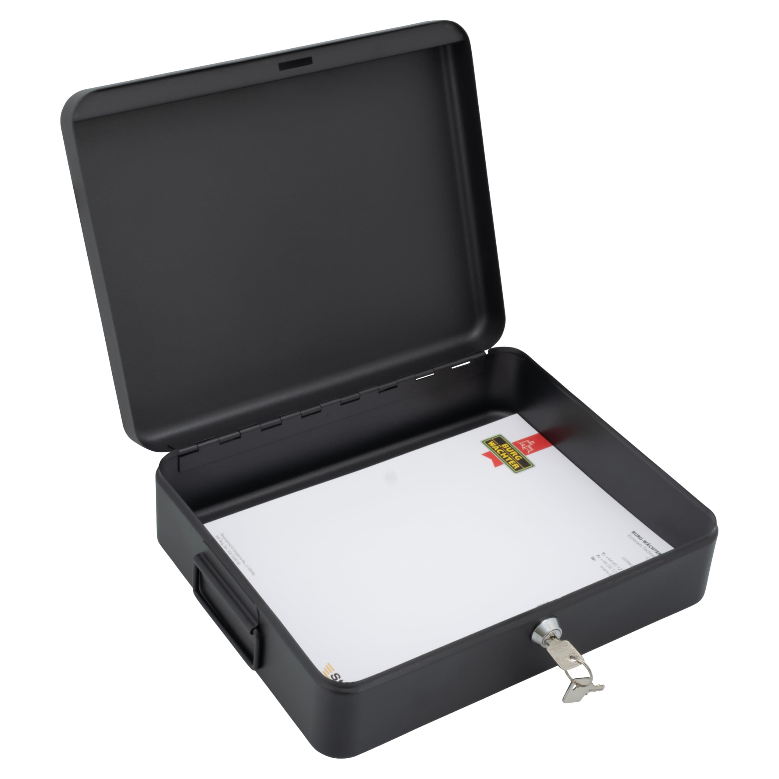 Sterling DB01 Deed Box - 12 Inch Capacity | Black Powder Coated Steel | Lockable 1