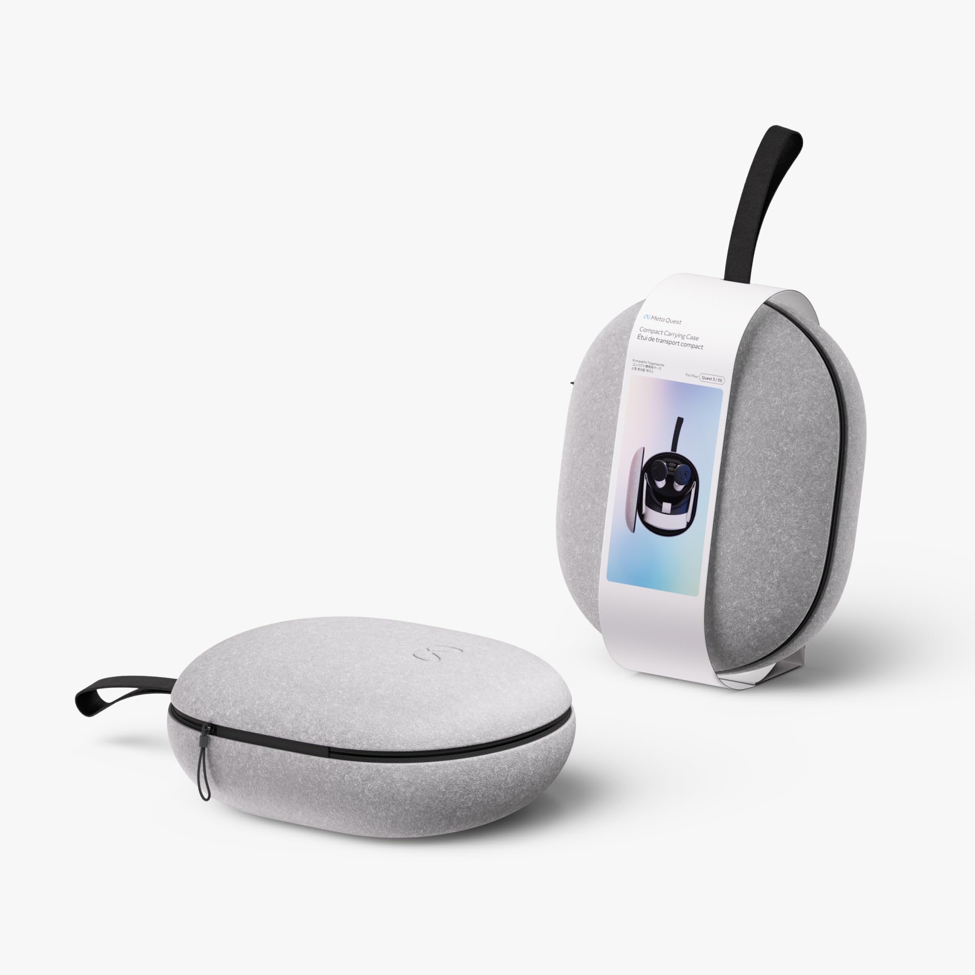 Meta Quest Compact Carrying Case for Meta Quest 3/3S – Lightweight Protective Case with Felt Shell & Organized Interior