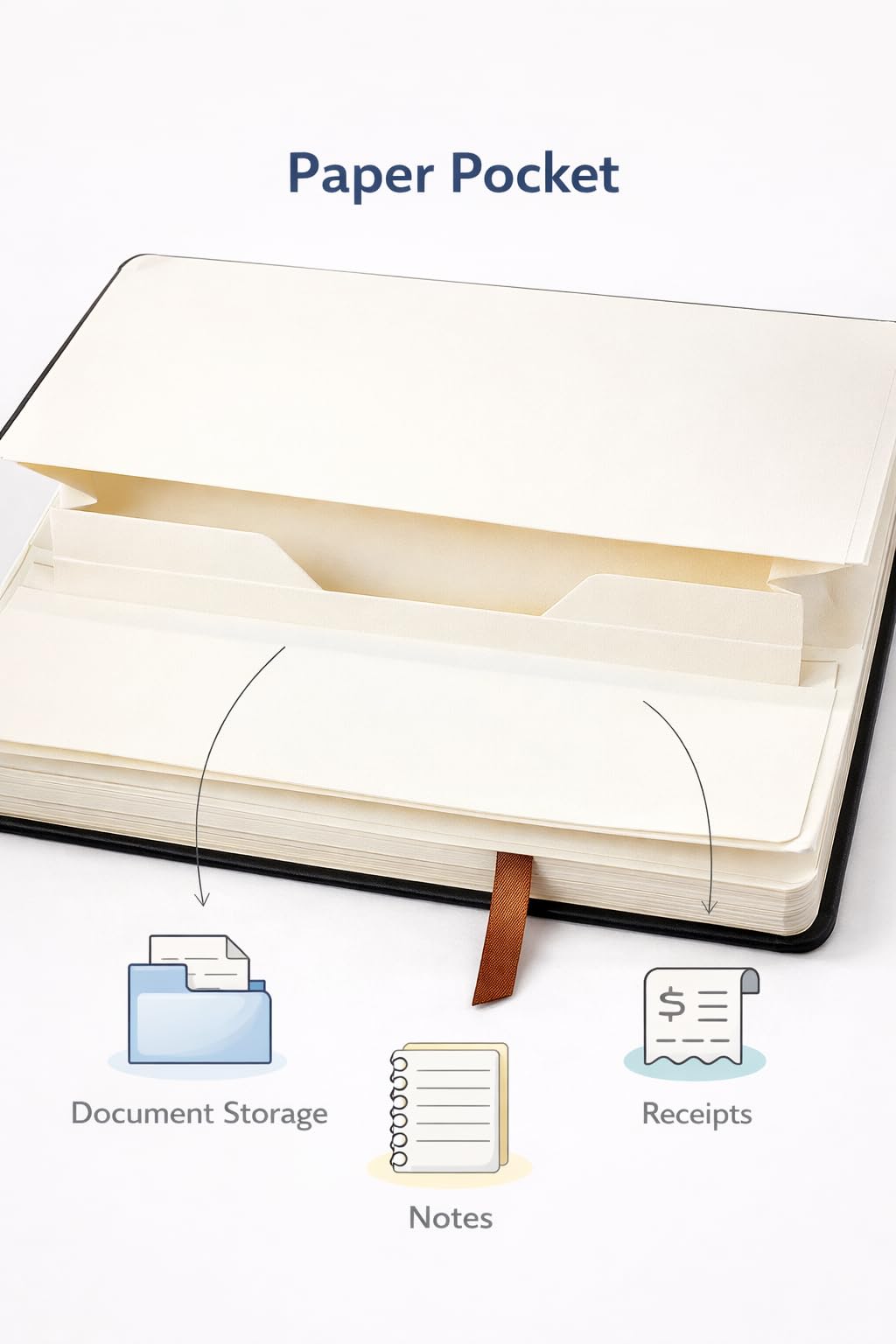 1ABOVE A4 Soft Feel Notebook - Hardback Journal, Lined Pages, Elastic Closure | Black 5