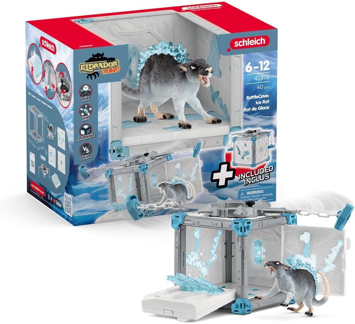 Schleich BattleCave Ice Rat - Fantasy Action Figure Playset for Ages 7-15