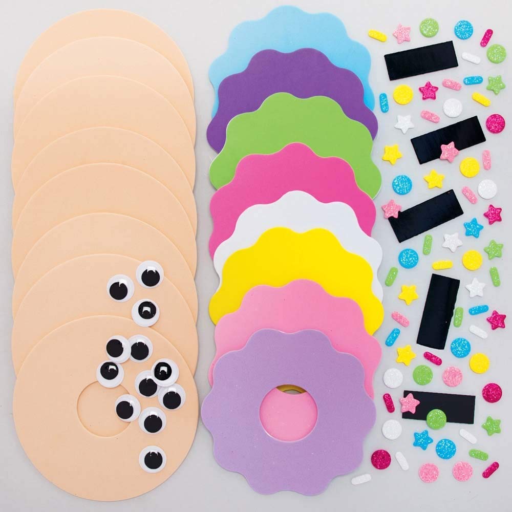 Baker Ross FE406 Donut Mix & Match Magnet Kits - Pack of 8 Foam Craft Magnets for Kids 2
